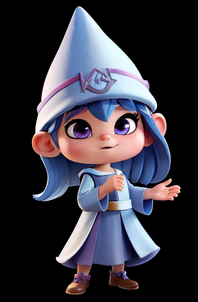 *********** Wizard with wizard hat, Disney Pixar style character, full body, full body, white background, Q version, 2d, cute