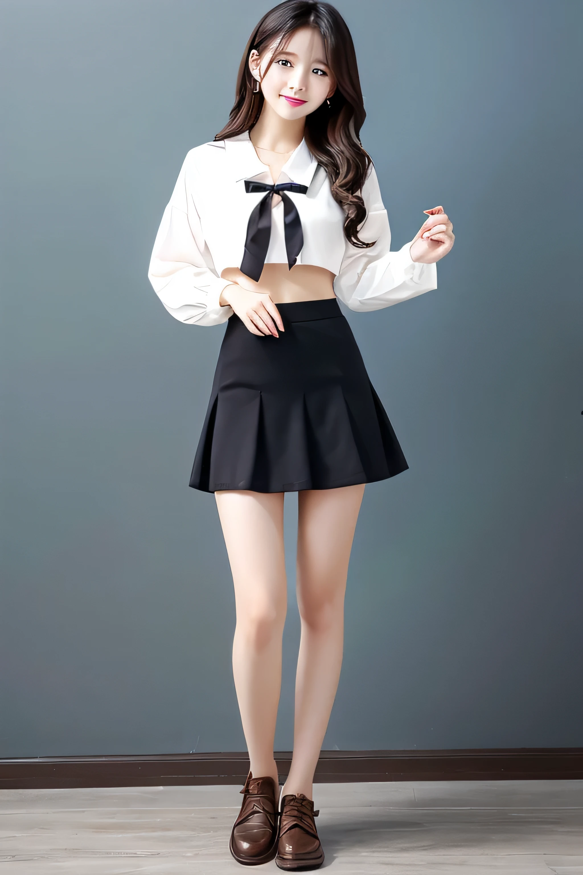 ((masterpiece, highest quality))whole body,,super mini skirt,pretty girl,