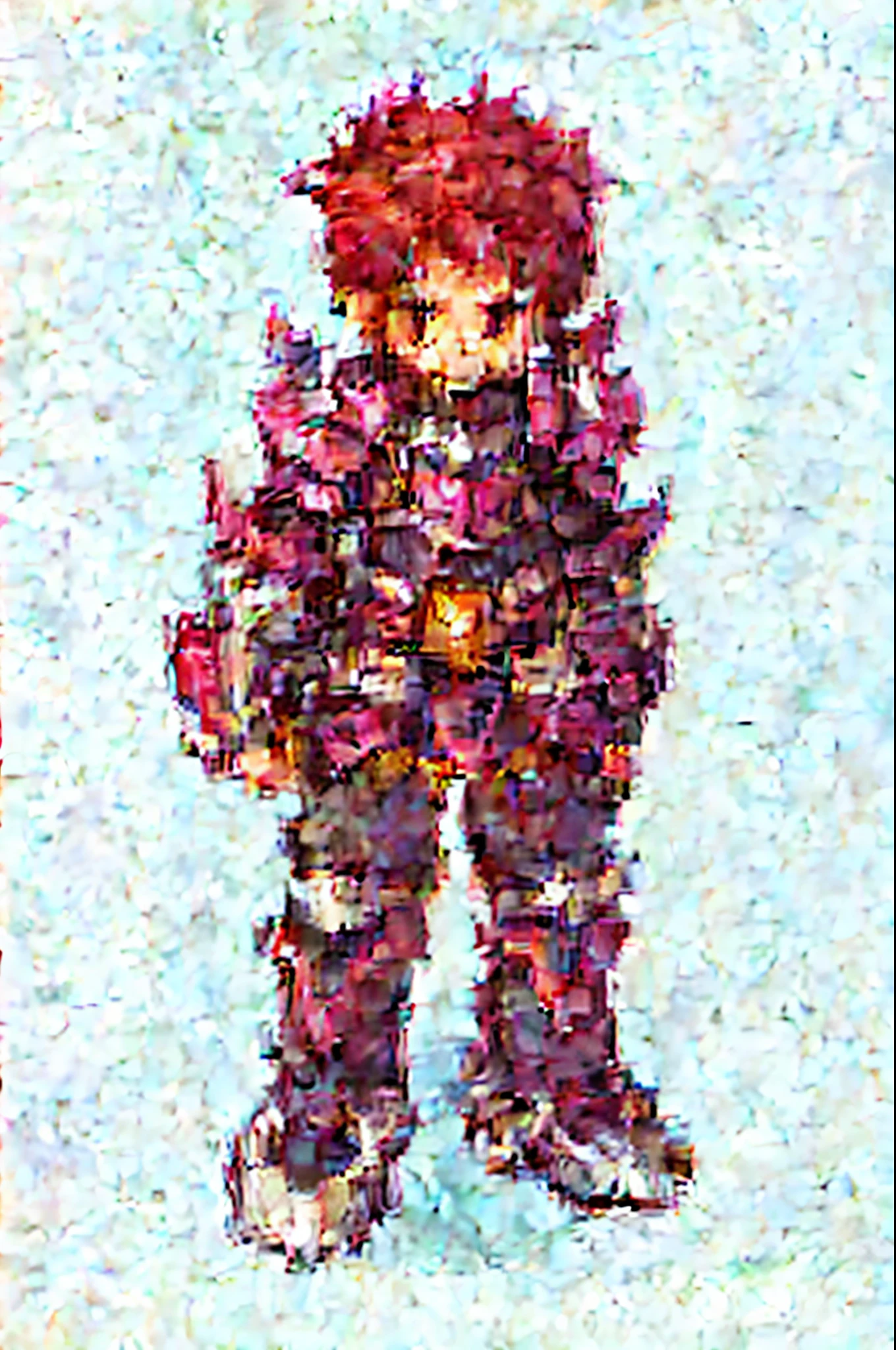 um close de uma pixel art de uma pessoa com uma roupa rosa, armadura rosa lisa, armadura rosa simplificada, armadura rosa brilhante, vestido com armadura leve, em armadura de opala, draconic-looking armor, garota de armadura, dressed in ethereal battle armor, armadura brilhante, fuchsia skin under armor, fuchsia skin below the armor, neon armor, armadura completa