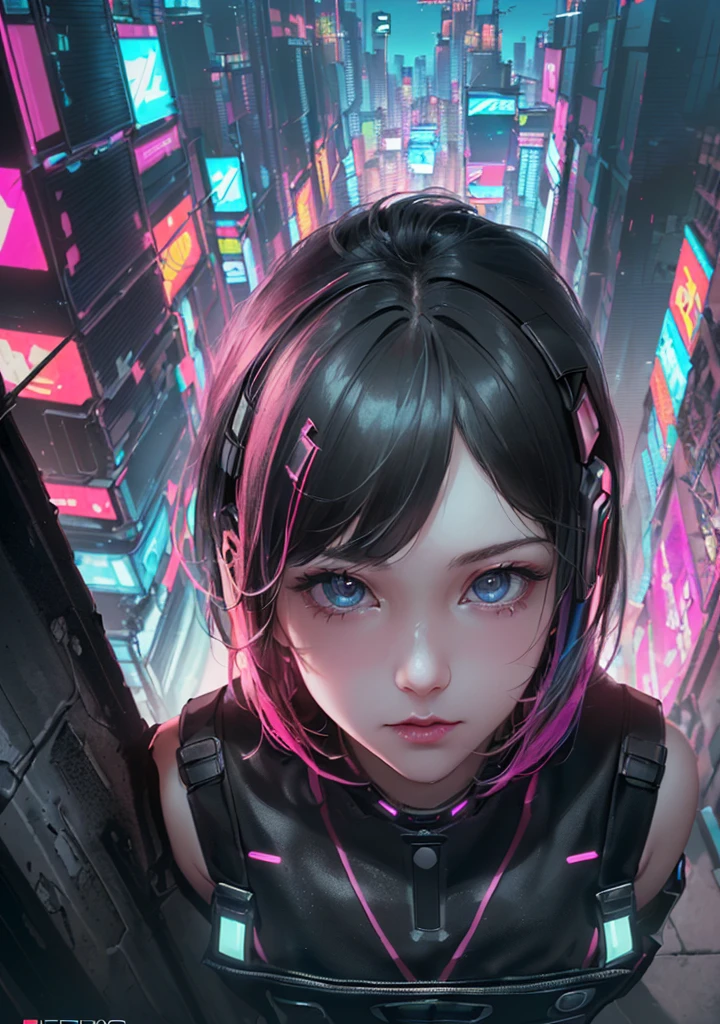 girl, cute, moe, short black hair, black eyes, hi-dev eyes, high resolution, Cropped waist, navel, pierced