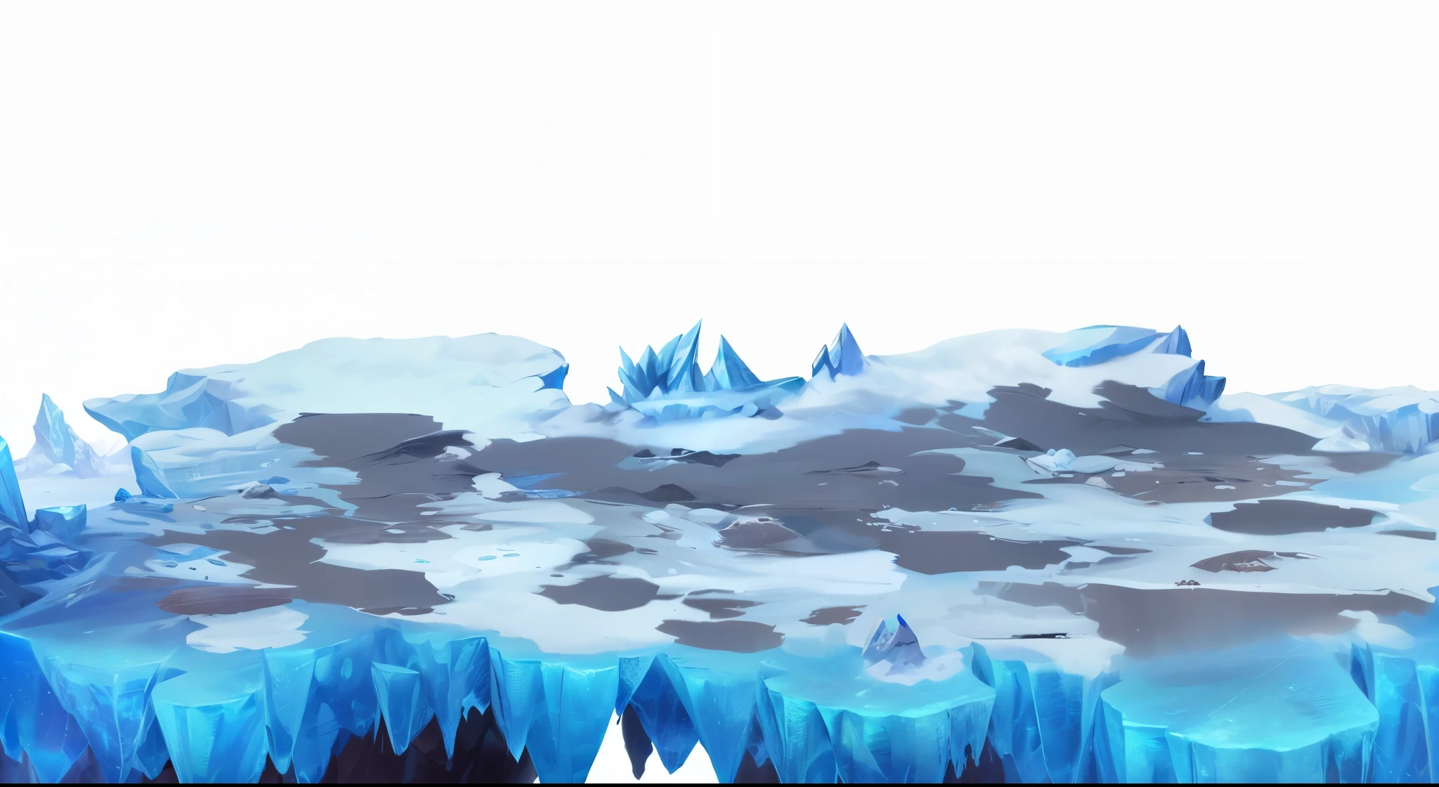 There is a very large iceberg,There is a lot of ice on it, icy tundra background, Iceberg in the background, Icicle background, icy mountains, Surreal frozen landscape, cold scenery, iceberg in the distance, icy mountains in the background, vast ice dungeon, There are snow mountains and ice, isolated Backdrop, an ice volcano, cave background