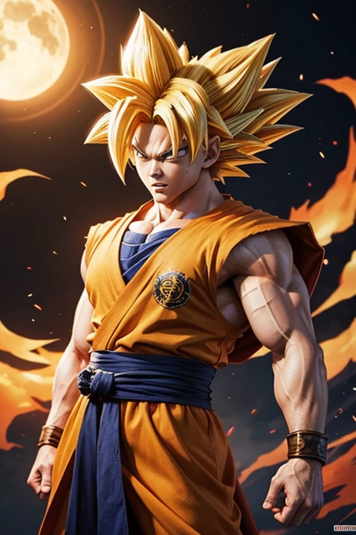 Create an image of Goku from Dragonball Z in his Super Saiyan form.