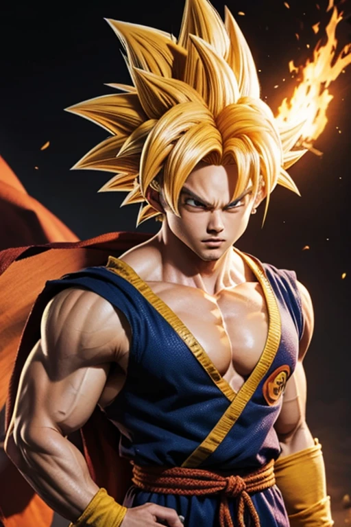Create an image of Goku from Dragonball Z in his Super Saiyan form.