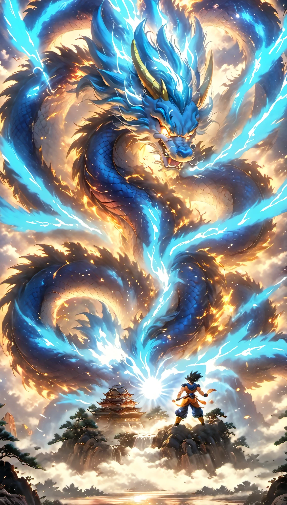 (best quality,4k,8k,highres,masterpiece:1.2),ultra-detailed,(realistic,photorealistic,photo-realistic:1.37),illustration,Dragon Ball,characters,goku,vegeta,powerful,saiyan,combat,energy beams,action-packed,epic battles,martial arts,explosive power levels,flying,ki blasts,transformation,characteristic hairstyles,muscular build,otherworldly beings,fantasy,adventure,superhuman strength,supernatural abilities,ki aura,Arcosian,Namekians,androids,fighting tournament,galactic conquest,cosmic threats,evil villains,ultimate warrior,orbital energy attacks,dynamic poses,colorful,shiny,eye-catching,high-energy,explosive effects,Orin Temple,Dragon Balls,shapeshifting,funny,good versus evil,teamwork,loyalty,destiny,immortality,lasting legacy,symbol of power,never-give-up spirit,earth-saving heroes,larger-than-life,legendary tales,enthralling narrative,fast-paced,heart-pounding,universe-altering adventures,dreams of becoming the strongest warrior.