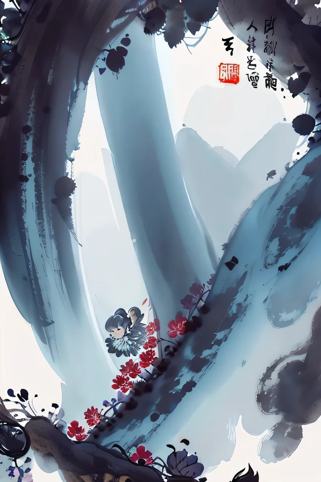 ink painting,two-dimensional,Fantasy Cultivation Cover