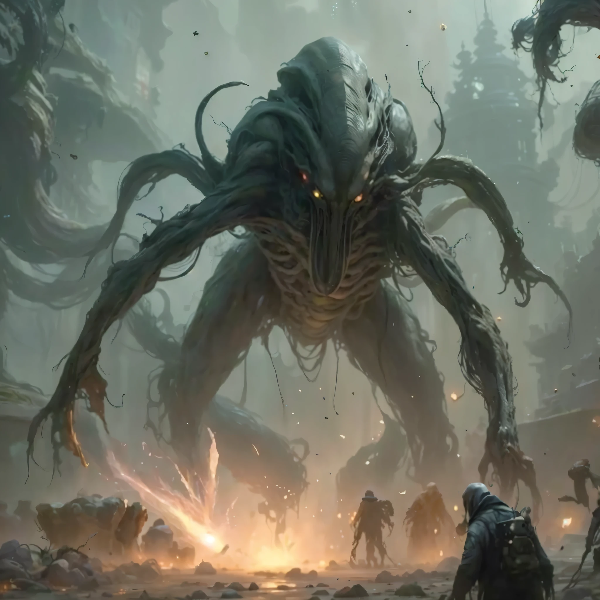 a giant alien creature and, 2022 年概念Art, giant ethereal creature, 科幻奇幻Art, 生物概念Art, Art品, 维塔工作室概念Art, Art, 杰西卡·罗西尔奇幻Art, Alien creatures scattered everywhere, 科幻概念Art