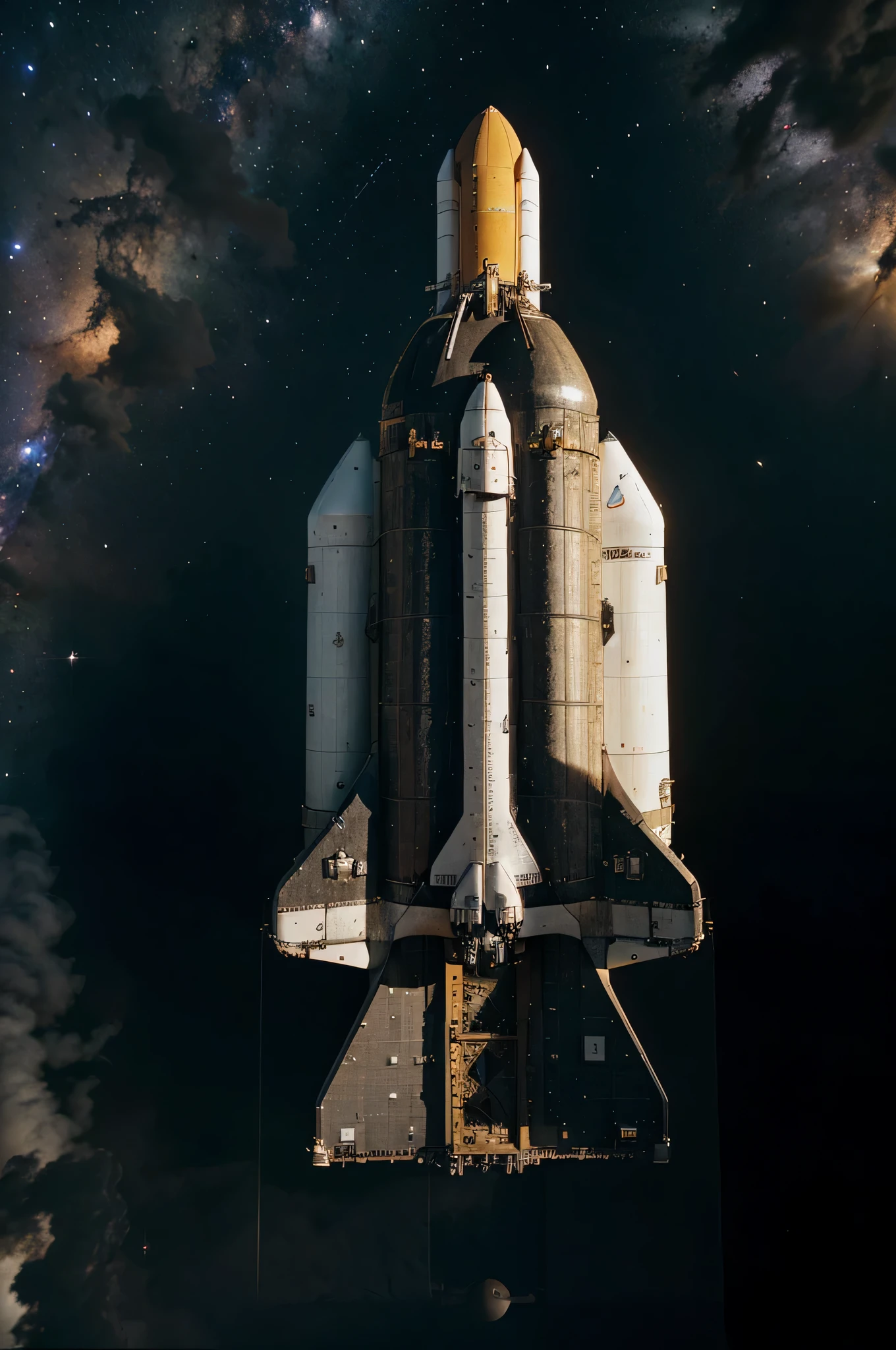 old space shuttle flew into space
