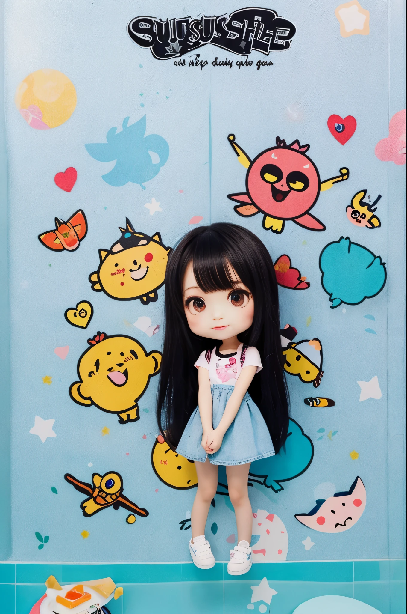 absurderes, hight resolution,, 1girl in, Chibi, kawaii,