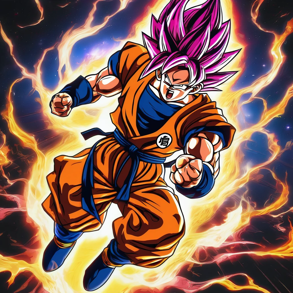 Dragonball, aesthetic, extremely detailed, best quality, 4k, vibrant colors, dynamic poses, intense action, nostalgic, epic battles, martial arts, energy blasts, iconic characters, super saiyan transformations, powerful aura, mythical creatures, cosmic landscapes, dramatic lighting, anime style, immersive world-building, power levels, high-flying acrobatics.