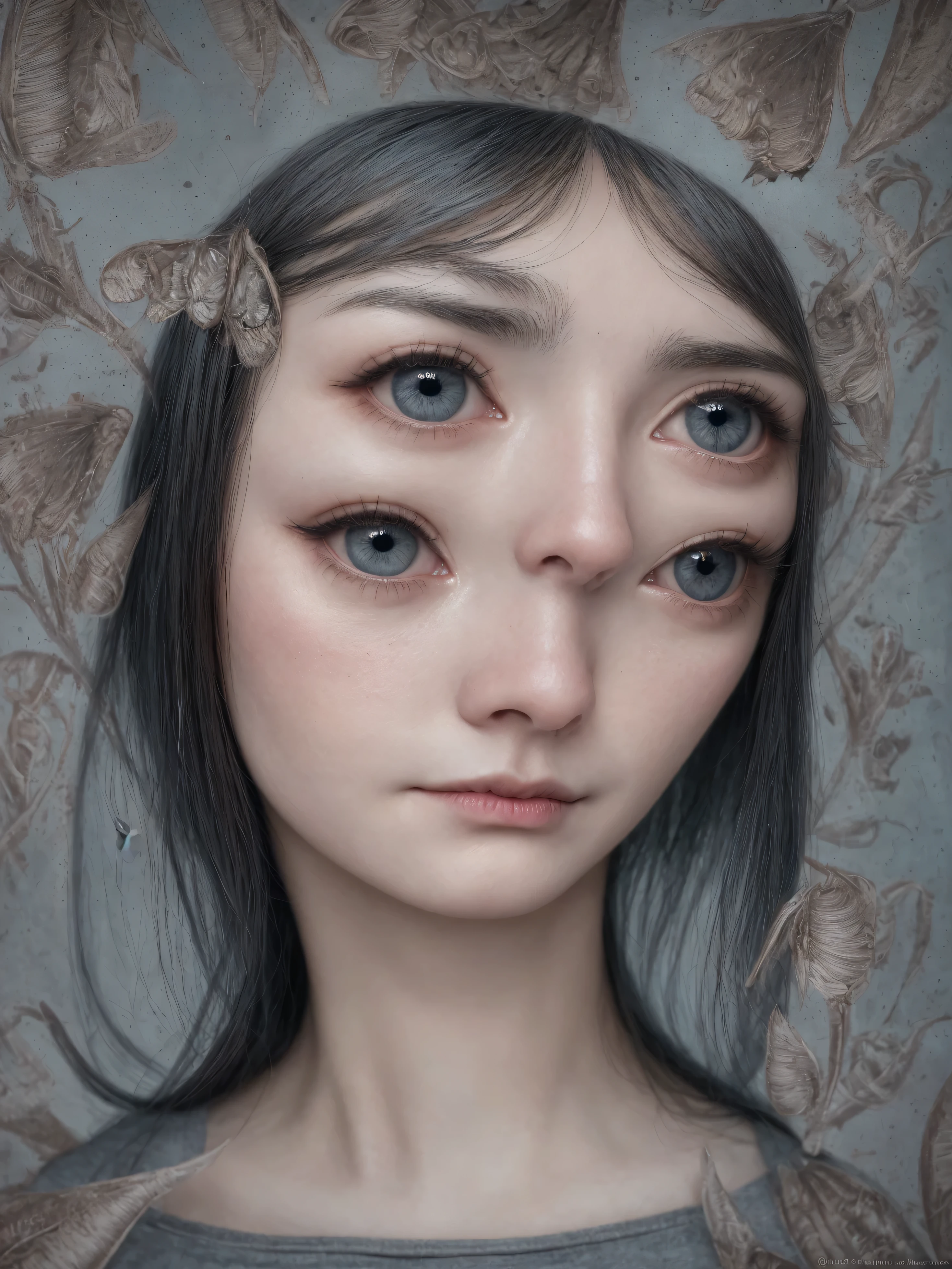 Un primer plano de una chica muy triste con el pelo largo (rubio) Y los grandes ojos azules mostrando enormes ((pechos)), Anton Semenov, Mark Ryden muy detallado, Designed by Mark Ryden, Mark Ryden en el estilo de, Designed by Mark Ryden, inspirado por Mark Ryden, Naoto Hattori, Adorable pintura digital, hermoso rostro. dark fantasy, Estilo Wlop Loish y Clamp, desnuda, pezones