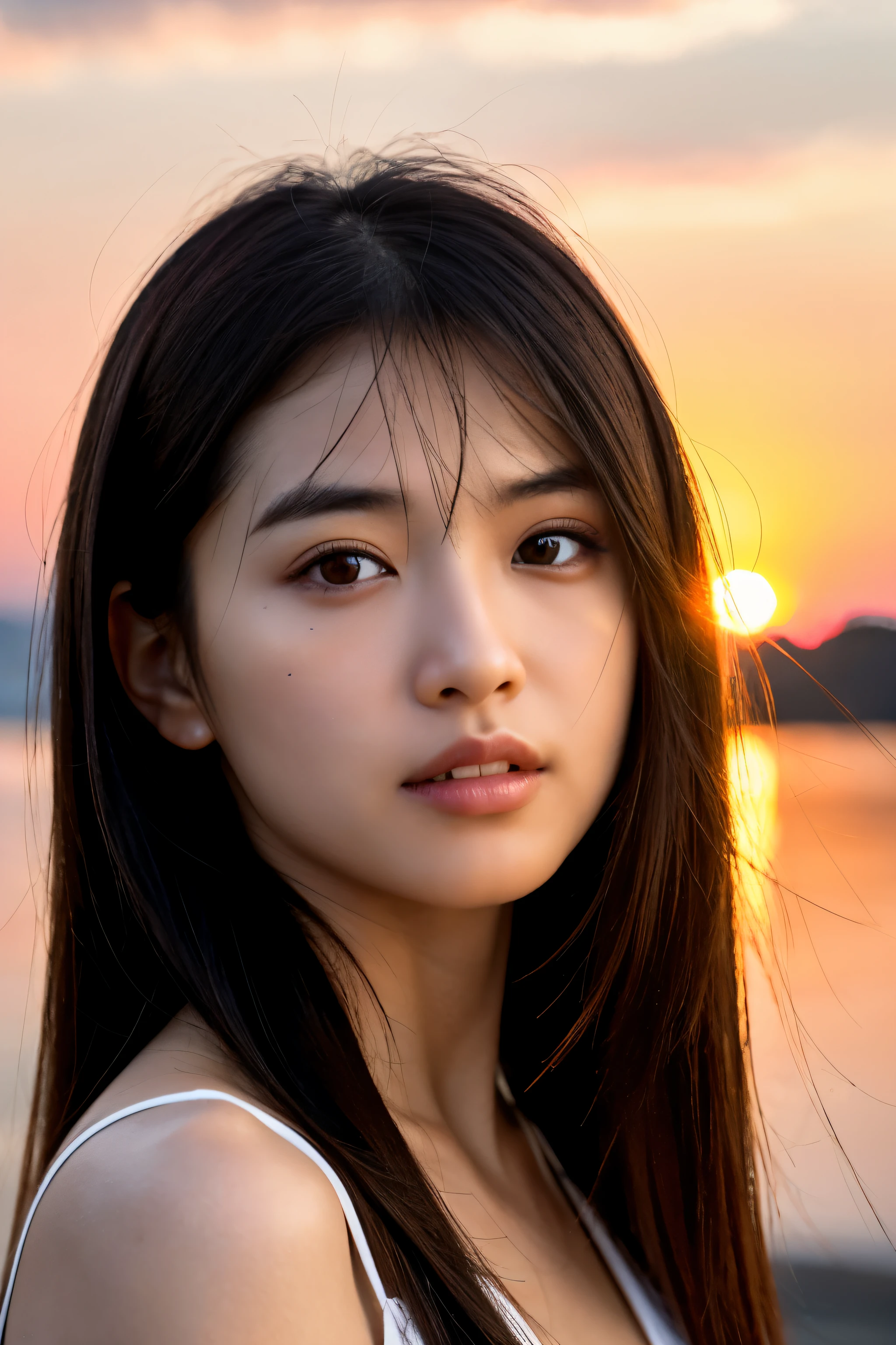 Beautiful woman watching the stars on the beach at night and the sound of waves ,One girl,Nahida_Genshin Impact, Cruciform pupil