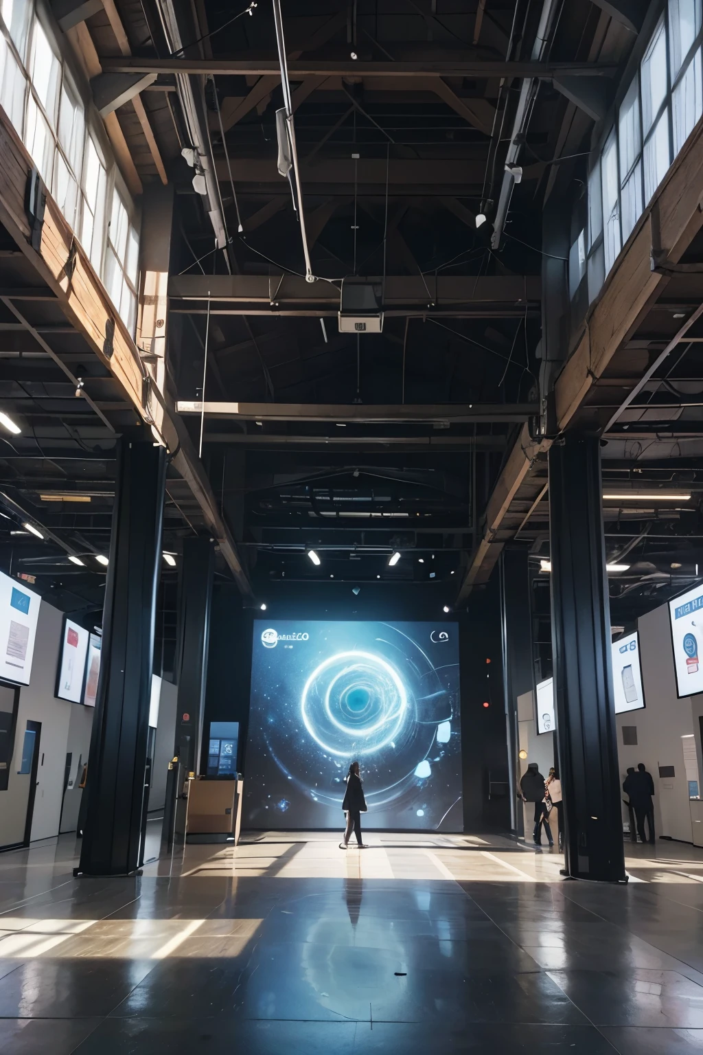 Within the expansive boundaries of an 8-meter width, a 16-meter length, and a 3-meter height, an awe-inspiring micro-nano manufacturing themed exhibition hall comes to life. The background is adorned with intricately designed murals, symbolizing the fusion of nature and technology.

Product displays are strategically placed throughout the hall, showcasing the latest innovations in micro-nano manufacturing. Each exhibit is a harmonious blend of physical entities and stunning visuals.

Cutting-edge technology brings the displays to life. Somatosensory interaction captivates visitors through tactile experiences, while Virtual Reality, Augment