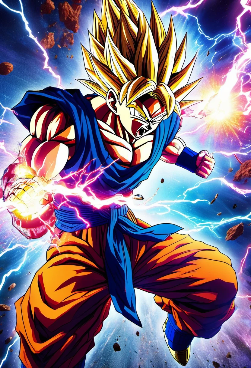 ultra-detailed, highres, HDR, realistic, Dragon Ball Super, action-packed, vibrant colors, powerful energy beams, dynamic fighting scenes, iconic characters, Super Saiyan transformations, intense battles, epic confrontations, explosive powers, cinematic art style, martial arts mastery, otherworldly landscapes, intergalactic adventures, intense emotions, superhuman strength, lightning-fast movements, unique character designs, legendary superpowers, climactic showdowns, exciting plot twists, edge-of-your-seat action, transcendent power levels, epic transformations, exhilarating energy clashes