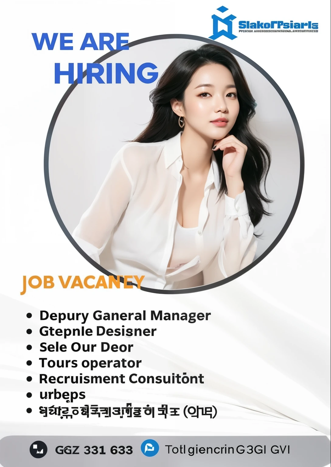 a woman in a white shirt is posing for a job ad, for hire 3d artist, professional advertisement, professional profile picture, proffesional illustration, vp of marketing, ceo, shin min jeong, avatar for website, 💣 💥, professional picture, trending, ilustration, professional character design, cg artist, asian female, detailed!!!!!!!, advertisment