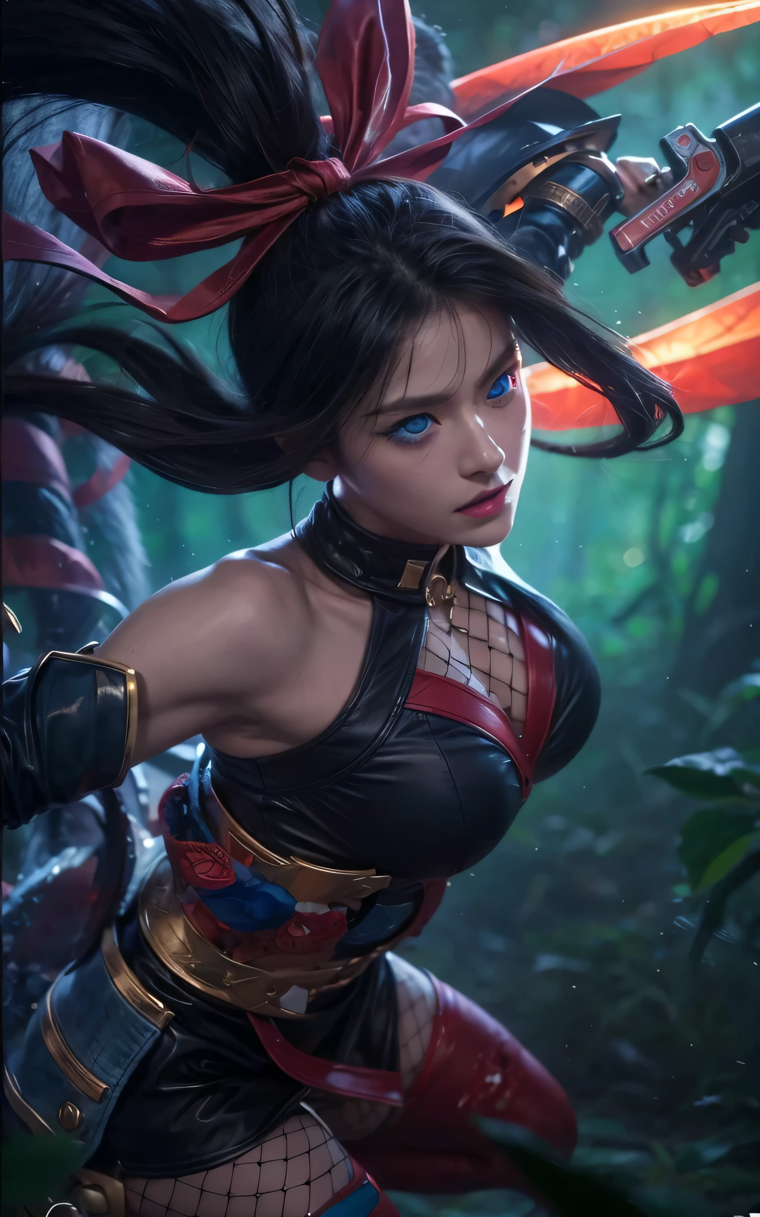 8k, ultra hd, ultra detailed texture, hyper realistic, masterpiece, detailed texture, detailed skin, detailed lighting, (photorealistic:1.5), best quality, beautiful lighting, cinematic lighting, professional lighting, ultra highres, realistic, detailed hair, real hair, high quality, (realskin:1.5), extremely detailed, finely detail, ultra-detailed, 1girl, solo, armpit, navel, stomach, thigh, bare shoulder, wet skin, glowing, (masterpiece:1.2), (blue eyes:1.5)