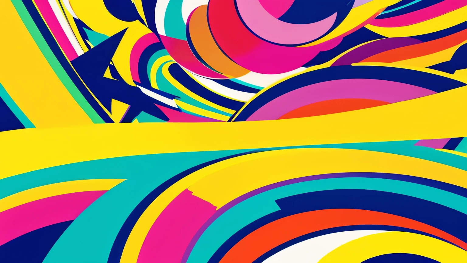 A colorful and dynamic composition with bold outlines and expressive brushstrokes, capturing the energy and freedom of self-exploration. The color palette should be uplifting and optimistic, featuring bright and harmonious hues.