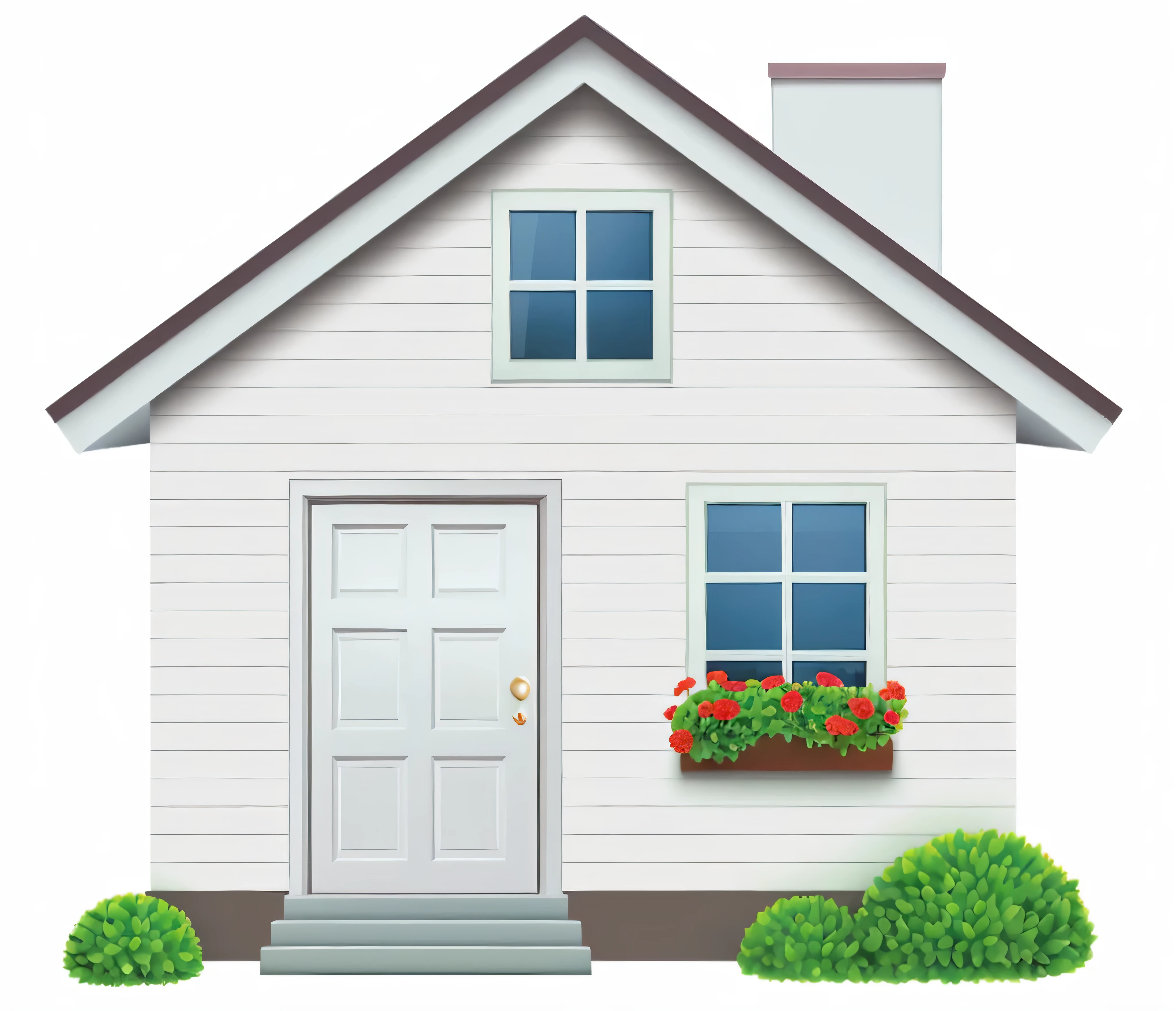 a white house with a window and a flower box on the front, house illustration, house on background, house and home, house background, cottage, rounded house and cute character, profile image, drawn image, suburban home, houses with faces, a digital rendering, residential, flat, houses and buildings, detailed photo, houses, high quality image, small cottage with red shutters
