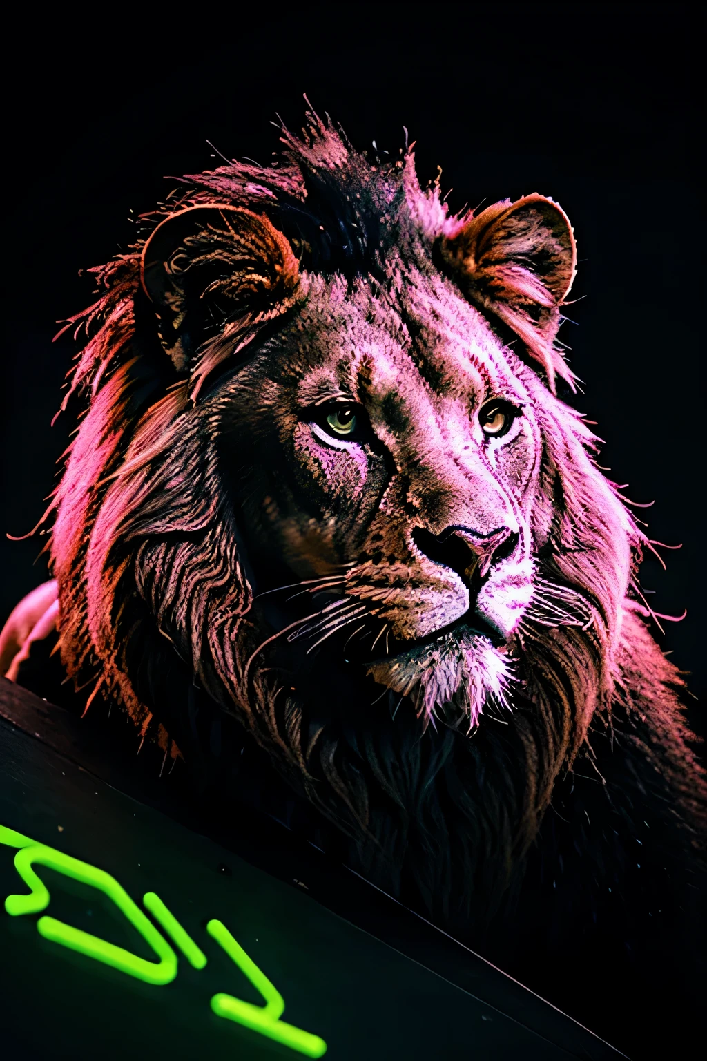 neon lion logo