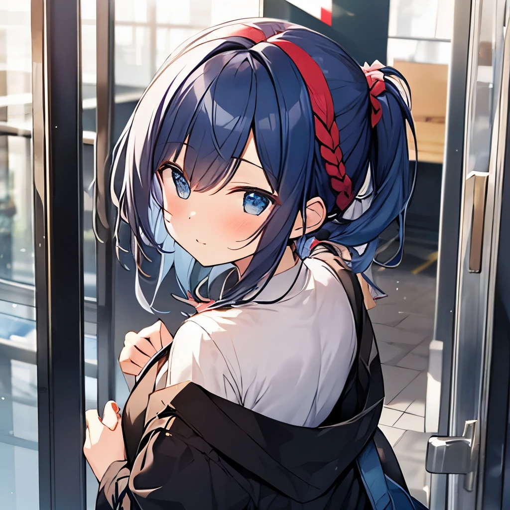Half cute with blue hair and red hair、after school