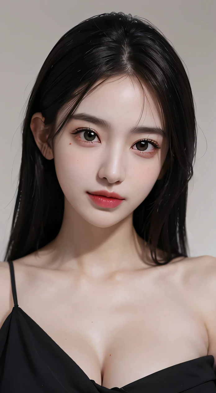 Photocinematic, detailed facial features, no-makeup, Realistic skin, born, Urzangarh, Phantom High Speed Camera, shadow play, A hyper-realistic, Detailed Face - AR 16:9 --s 750 --v 5.2、I can see the cleavage、smil