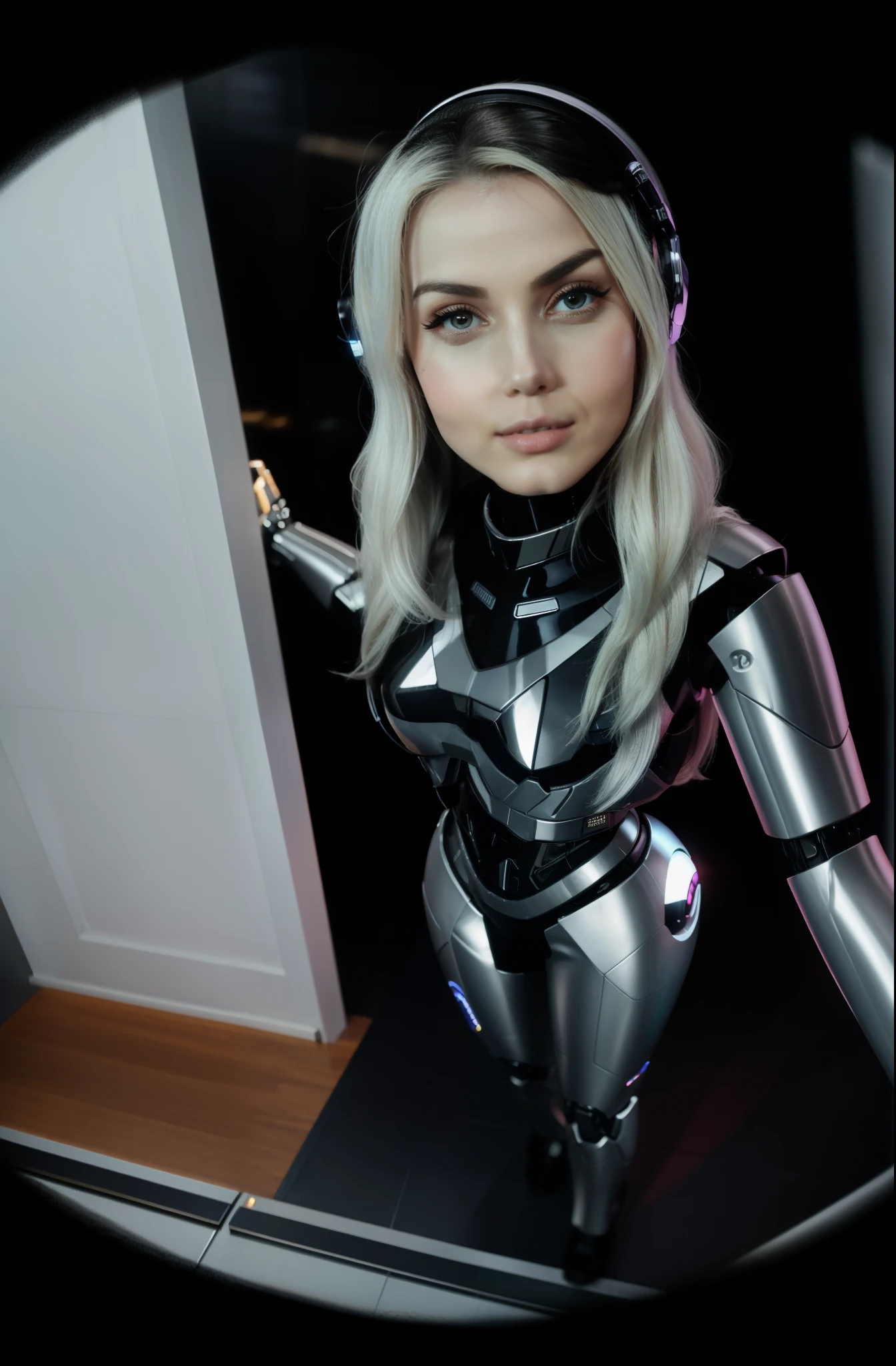 there is a woman in a futuristic suit posing for a photo, barbie ciborgue, ciborgue - garota with silver hair, linda garota branca ciborgue, garota ciborgue, cute garota ciborgue, ciborgue - garota, perfect android girl, a boneca mekanik, linda garota ciborgue, female robot, Robot Girl, cyber suit, eco de overwatch, Like a retro futuristic heroine