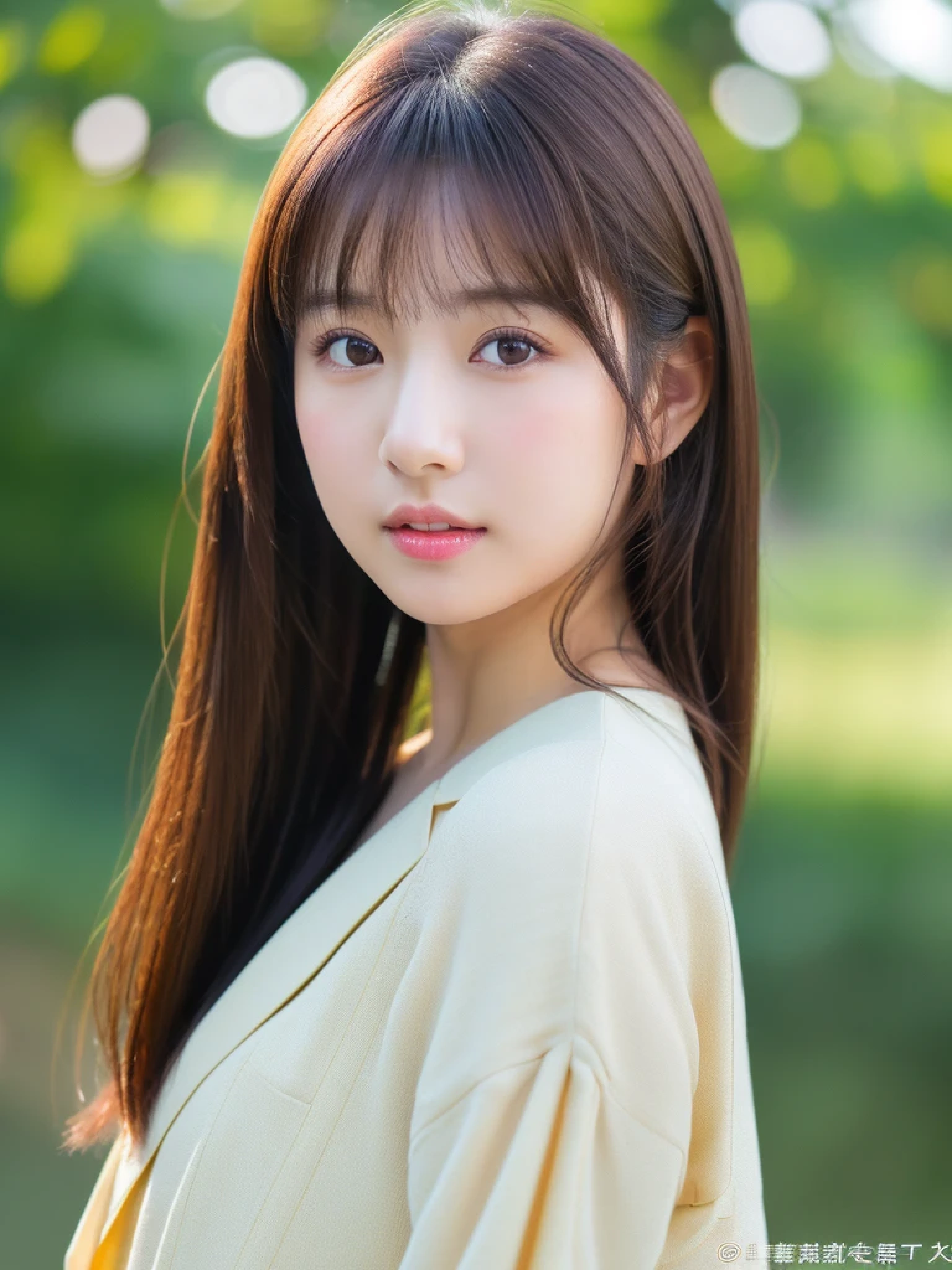 ((cute日本の女の子、beautiful japanese girl、1 girl、19 years old、ponytail、Highly detailed face and skin texture、super detailed face、highly detailed eyes、Lee Hong、blush、close-up of woman、front、 from the neck up、cute、Highly detailed face and skin texture、smooth white skin、Transparent skin texture、))、(dark brown hair)、looking at camera、sharp focus:1.2、beautiful woman with perfect style:1.4、japanese model、young gravure idol、若いcuteグラビアアイドル、Realistic young gravure idol、sophisticated gravure idol、((highest quality、8k、masterpiece:1.5、1photograph))、(4k、RAWphotograph、highest quality)、Place a person on the other side of the screen、Natural light、professional lighting、(realistic、フォトrealistic:1.5)、