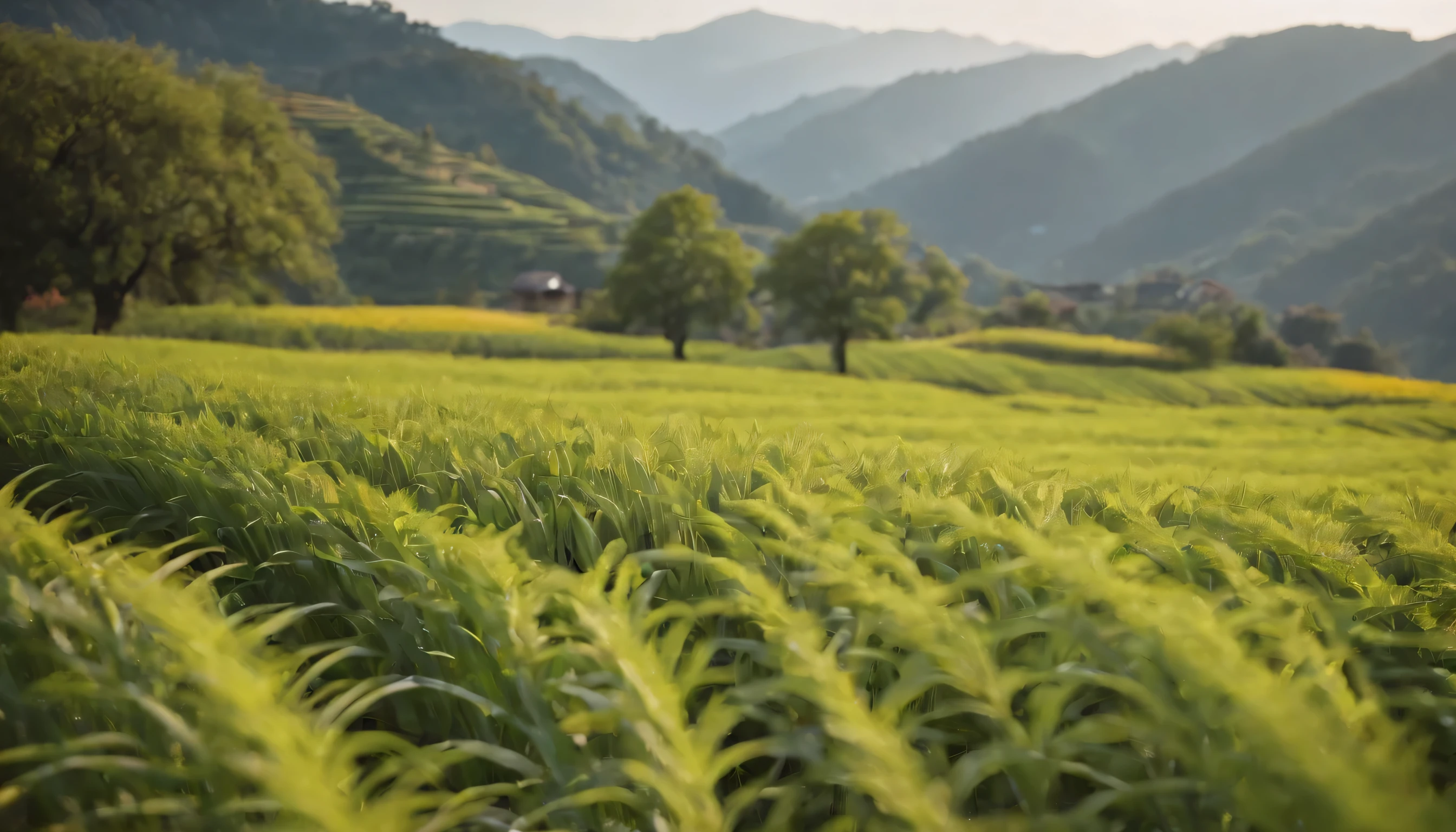 (Highly detailed CG Unity 8k wallpaper、masterpiece、highest quality、Super detailed)、(best lighting、best shadow、very delicate and beautiful)、highest quality、8k、Detailed facial depiction、masterpiece、highest quality、clear image quality、
The lush rice terraces of New Kimbit。