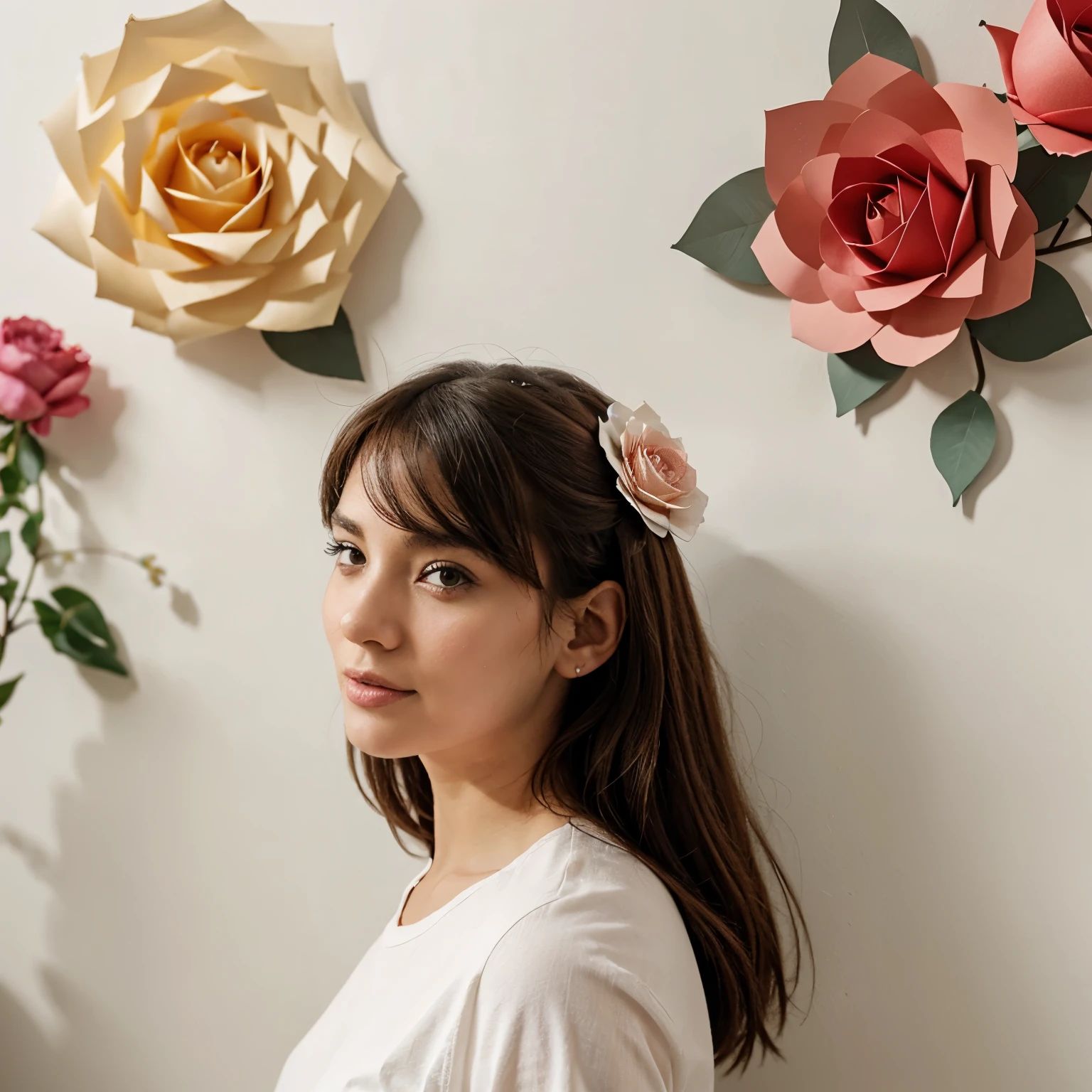 Paper flowers on the wall