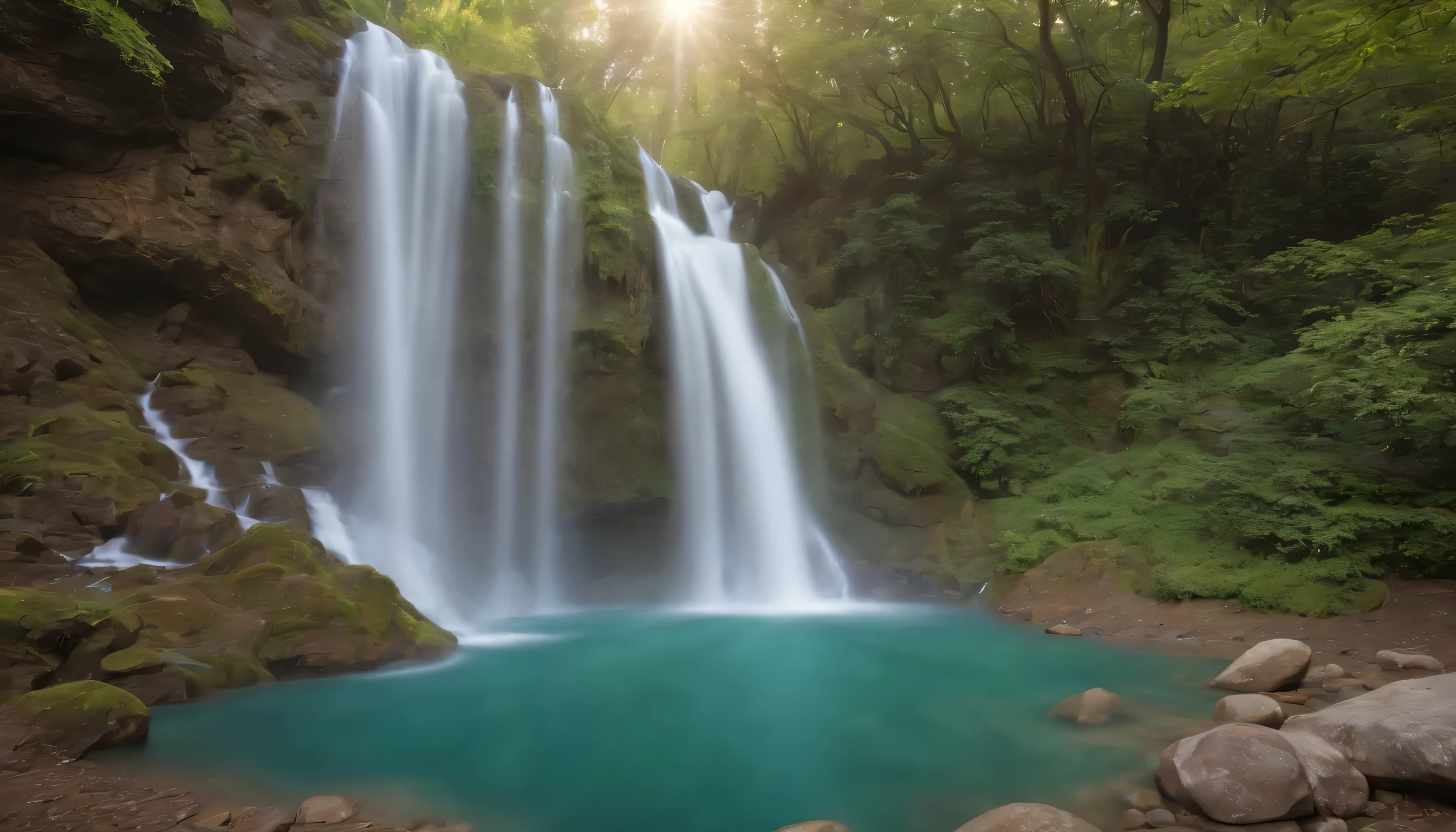 (Highly detailed CG Unity 8k wallpaper、masterpiece、highest quality、Super detailed)、(best lighting、best shadow、very delicate and beautiful)、highest quality、8k、Detailed facial depiction、masterpiece、highest quality、clear image quality、
Beautiful waterfall scenery of Jatayuwan。