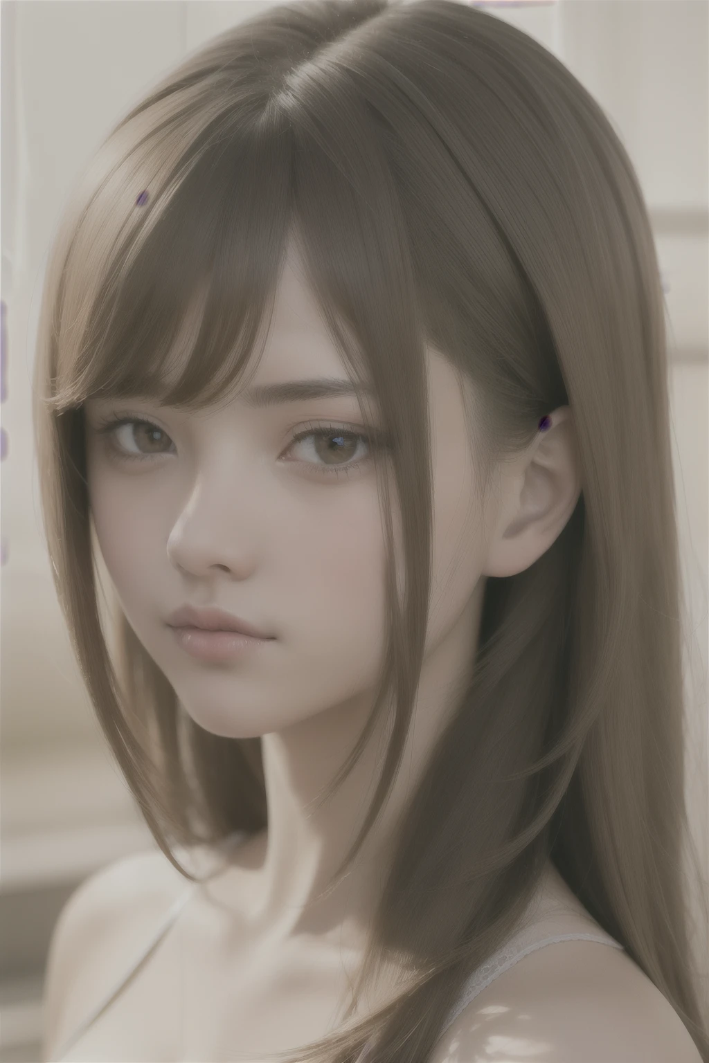best quality, masterpiece, (realistic:1.2), 1 girl, brown hair, brown eyes,Front, detailed face, beautiful eyes