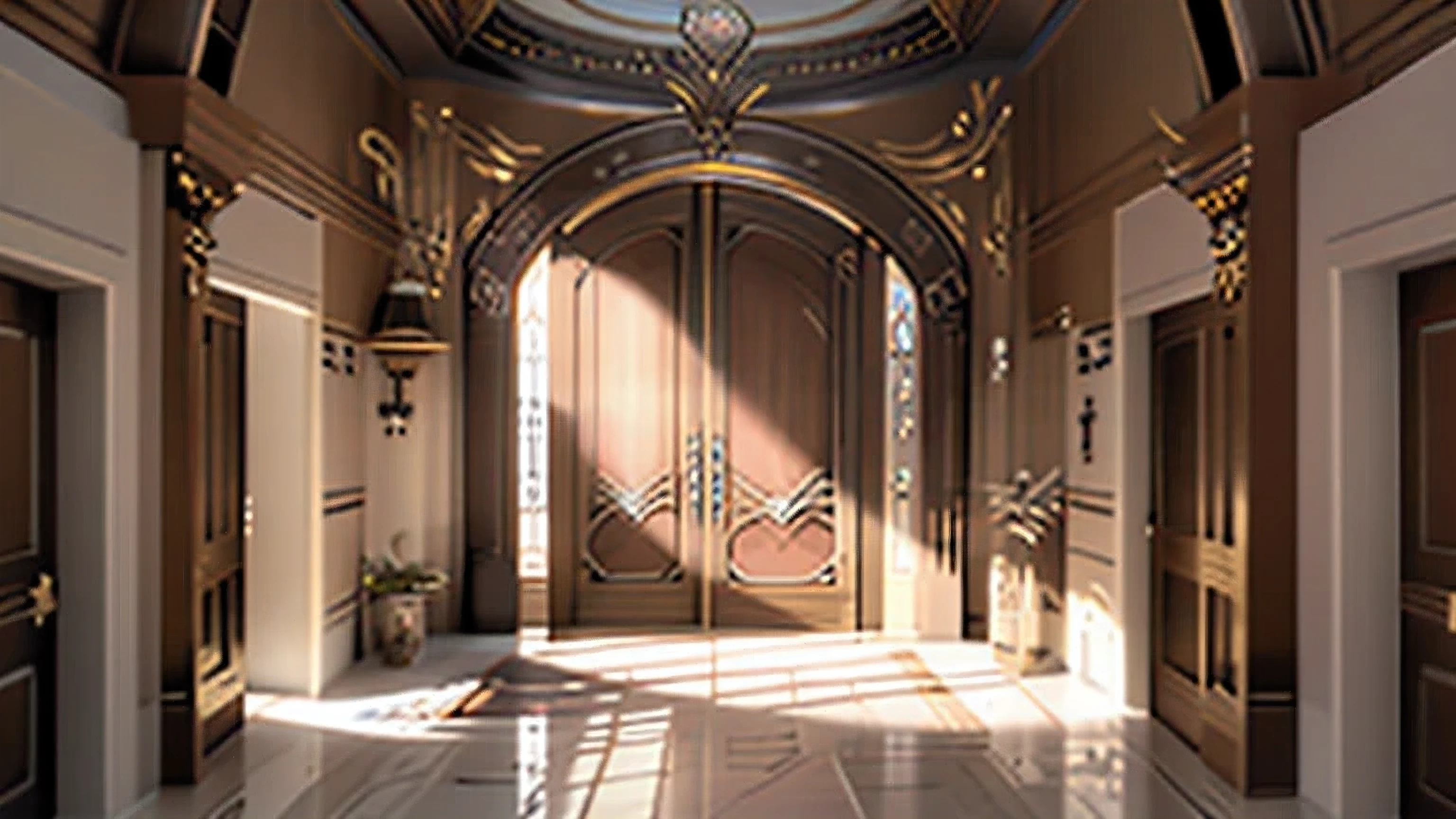 (8k, RAW photo, highest quality), (Highly detailed CG Unity 8k wallpaper),(fantasy) , (((nice))) ,((luxurious big door)),((four corners)),((wide)),(((big)))