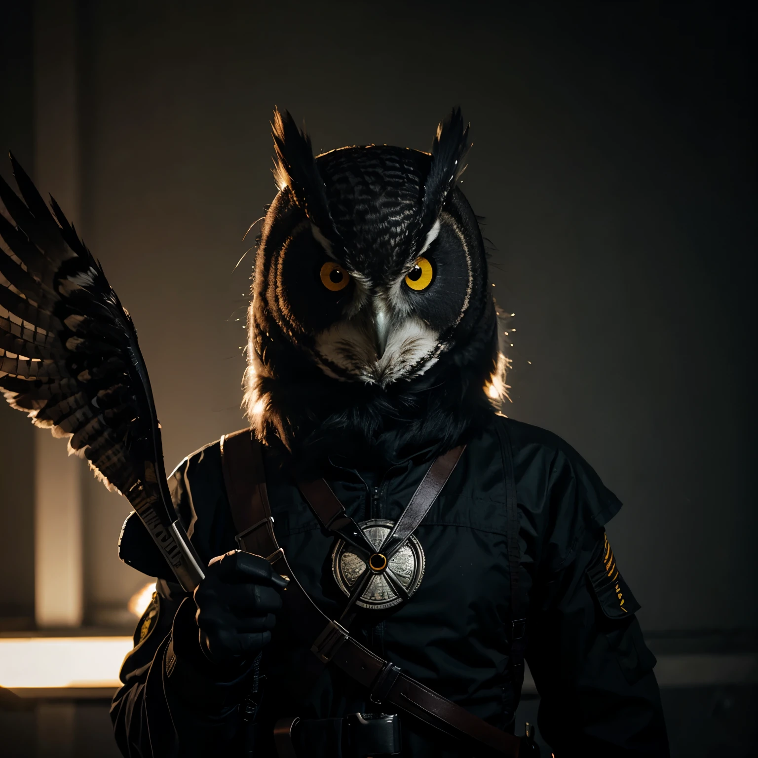 owl soldier Of black eyes