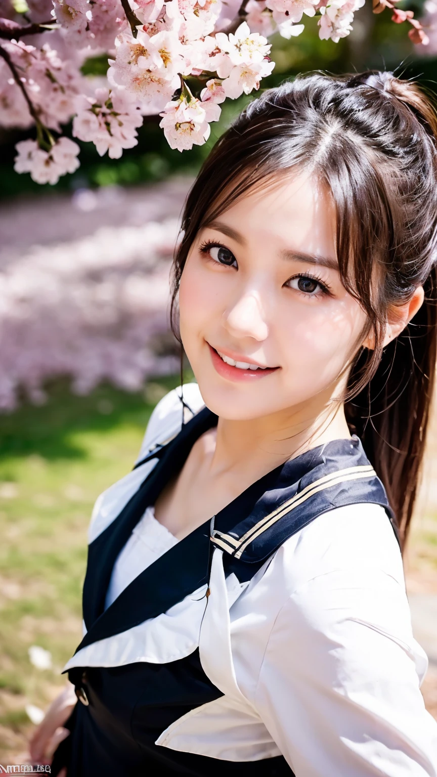 Sleeveless, ponytail, Japanese Girls, 8K, Legal Photography, Highest quality, masterpiece, Realistic, Photorealistic and highly detailed, One Girl, cute, smile, Beautiful Eyes, Long Hair, Perfect Face,A face like a Japanese idol,