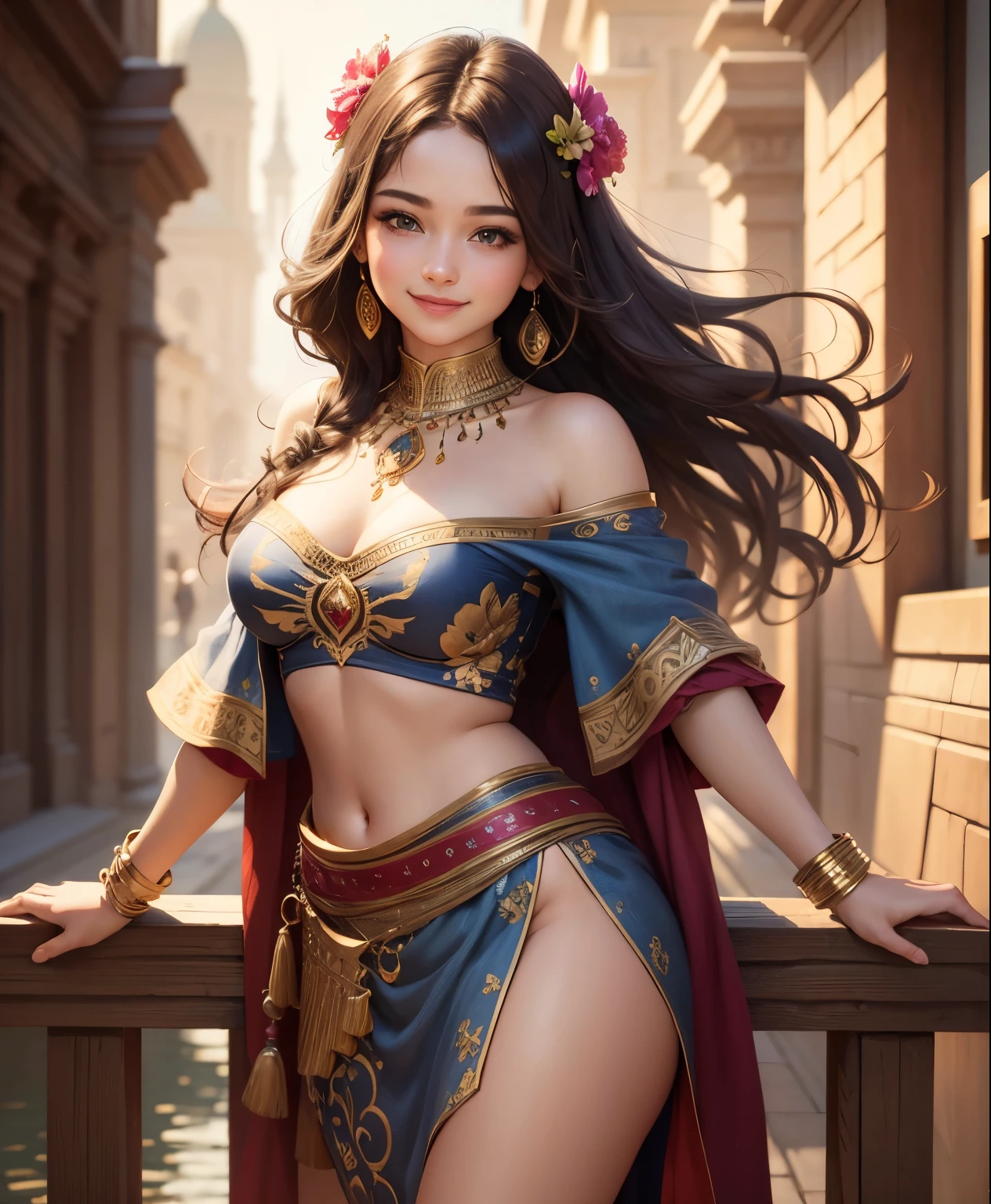 best quality, masterpiece, ultra high res, photorealistic, 1girl, offshoulder, smile