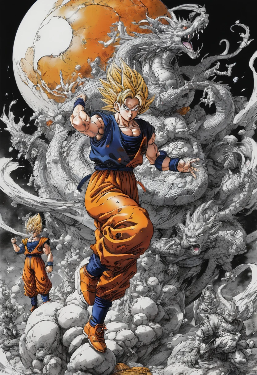 Dragonball, best quality, perfect masterpiece, Representative work, official art, Professional, high details, Ultra intricate detailed