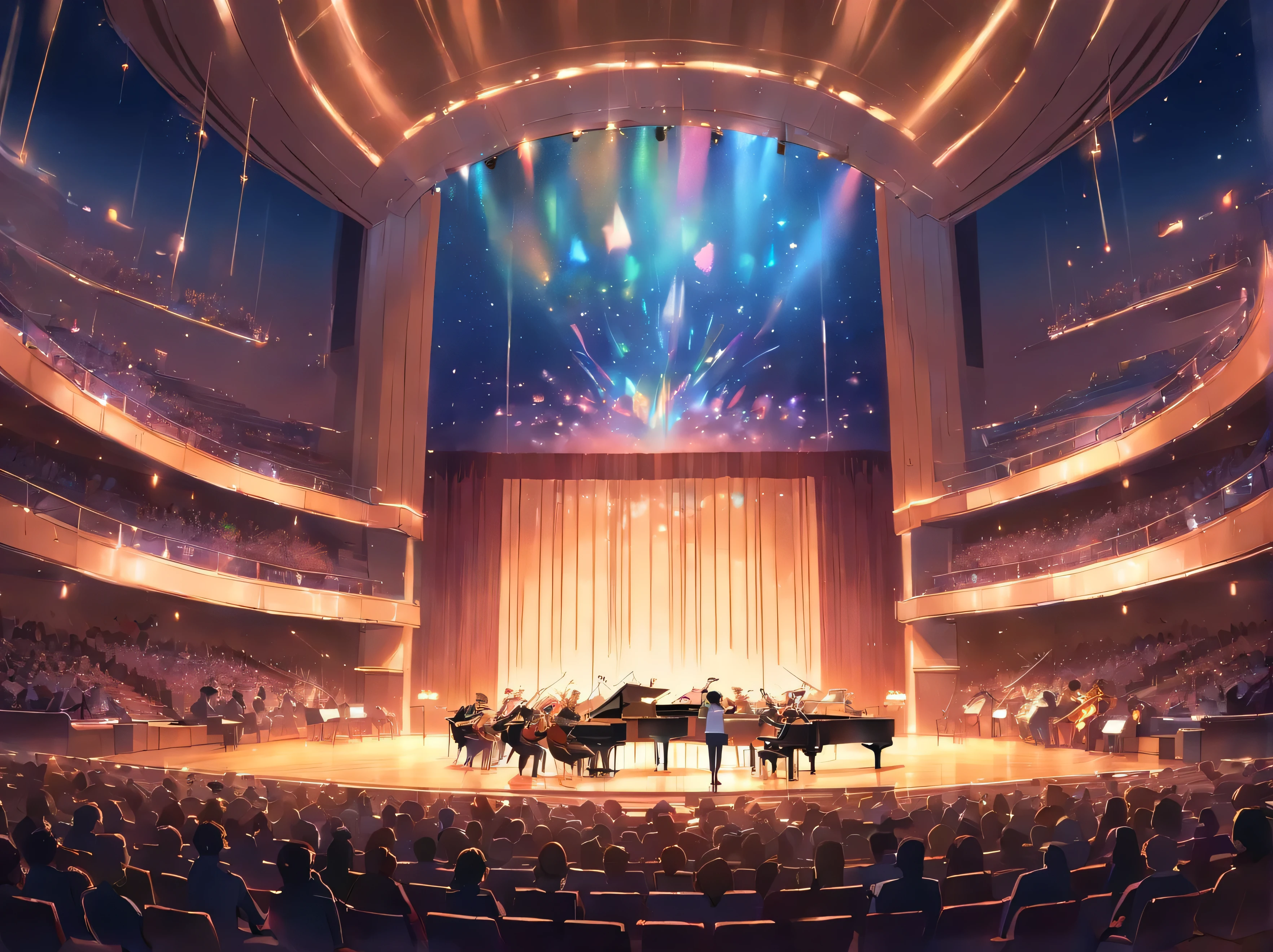 orchestra performance、View from the center of the second floor seats in the concert hall