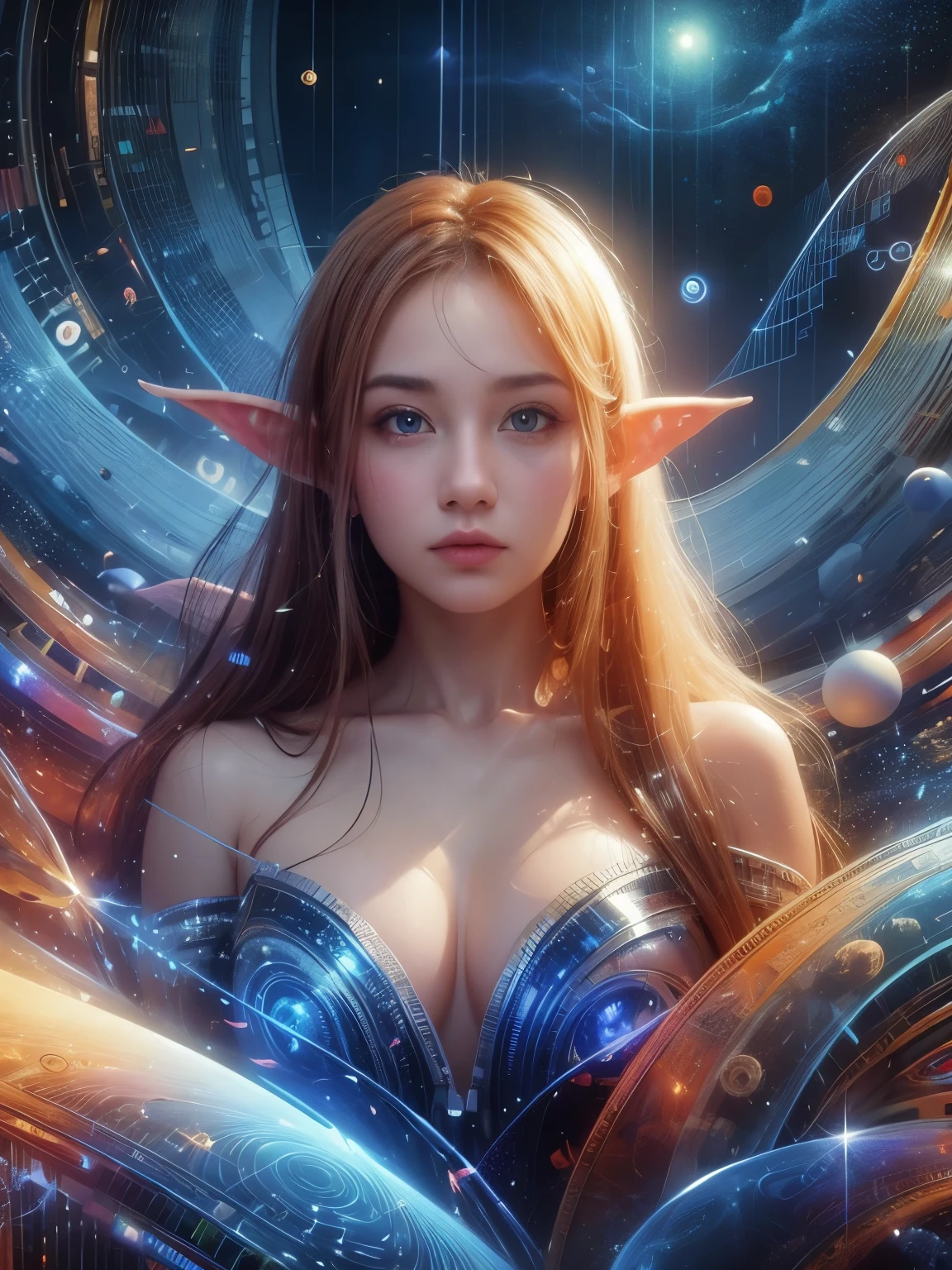 (Best quality, 4k, High-resolution, Masterpiece:1.2), Ultra-detailed, Realistic, Radiant lighting, Epoch Elves, Portraits, Fantastical colors, Fine art, Ethereal beings, Dreamlike, Whimsical creatures, Detailed facial features, Glowing eyes, Elven beauties, Ethereal glow, Mythical creatures, Harmonious composition, Dazzling colors, Stunning visual effects, Otherworldly appearance, Mesmerizing artistry, 