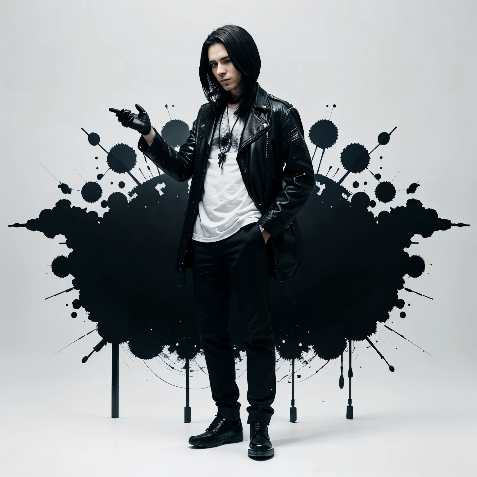 A ghost musician made up of ink