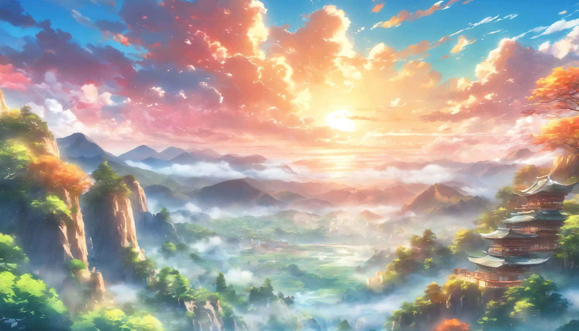 (best quality,4k,8k,high resolution,masterpiece:1.2),Super detailed,(actual,photoactual,photo-actual:1.37),bright colors,sharp focus,Physically based rendering,Stunningly beautiful scenery unfolds before your eyes. Capture landscapes in the highest quality, Show the true beauty of nature with exquisite details. The image presents the most realistic effect, Make sure every element looks lifelike and almost tangible. Bright and vivid colors, Create stunning visual experiences. Extremely sharp focus, Reveal every intricate detail of the landscape. Rendering is done using physically based techniques, resulting in a truly actual representation. A portrait of a landscape reveals the essence of its beauty, making it appear like a masterpiece in the art world.