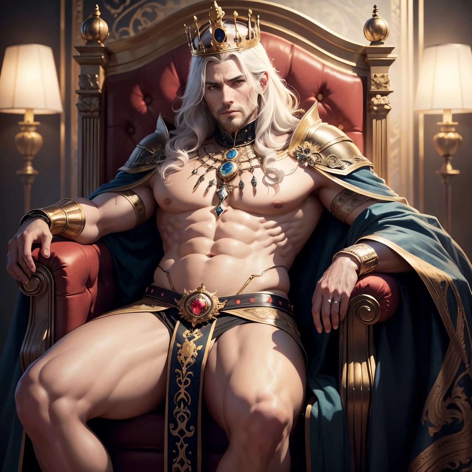 Skeleton King: A masterpiece in best quality (4K, 8K, high-resolution: 1.2), ultra-detailed, photorealistic depiction of a skeletal monarch enthroned, exuding an otherworldly aura with dramatic lighting and vivid colors. His regal attire, adorned with precious gems and bones, highlights his skeletal structure, evoking a sense of both fear and fascination in viewers.
King Calendar: A realistic, artistic interpretation of a king depicted as a human-sized calendar, with curvy body and smooth skin, his months personified as beautiful, detailed bodies. He is surrounded by a seduct