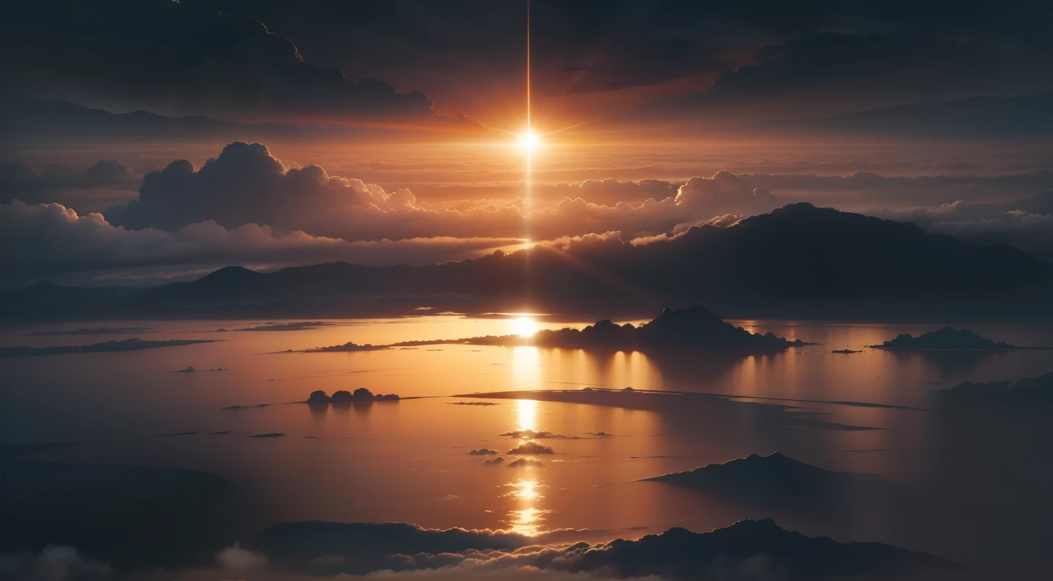 Floods in the Bible, sun among clouds
