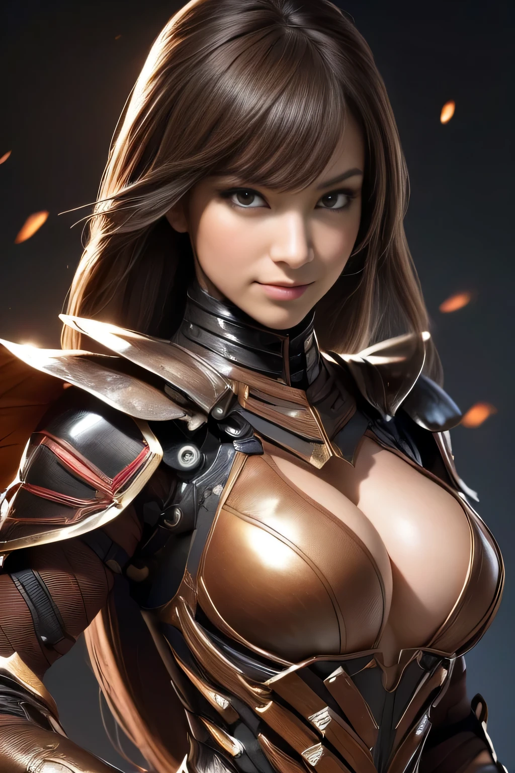 (High resolution,masterpiece,highest quality,Very detailed CG, anime, official art:1.4), realistic, photograph, amazing detail, everything is complicated, shiny and glossy,Amazing number of layers, 8K wallpaper, 3D, sketch, cute, figure,( alone:1.4), perfect female proportions,villain's daughter, (Fusion of dark brown cockroach and lady:1.4), (brown cockroach woman:1.2), (brown cockroach woman:1.2), (Fusion:1.2), (alone:1.4), (evil smile:1.2), muscular, abs, (Cockroach brown exoskeleton bio insect suit:1.4), (Cockroach brown exoskeleton bio insect armor:1.2), (brown transparent cockroach feathers:1.4), (Antennae of brown cockroaches:1.3),