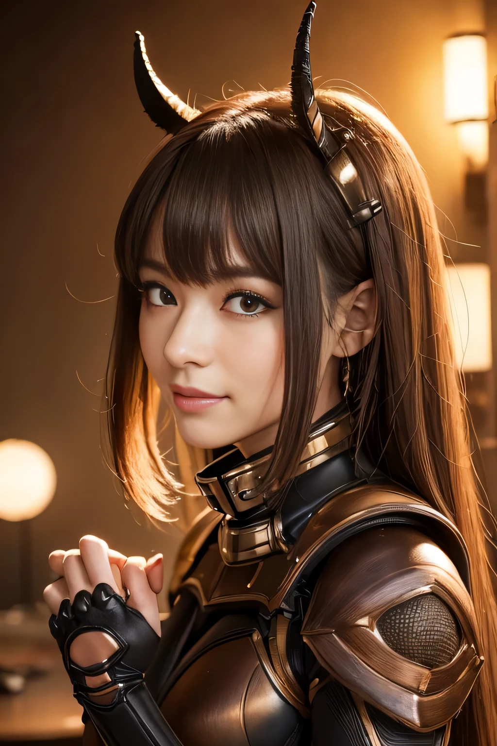 (High resolution,masterpiece,highest quality,Very detailed CG, anime, official art:1.4), realistic, photograph, amazing detail, everything is complicated, shiny and glossy,Amazing number of layers, 8K wallpaper, 3D, sketch, cute, figure,( alone:1.4), perfect female proportions,villain's daughter, (Fusion of dark brown cockroach and lady:1.4), (brown cockroach woman:1.2), (brown cockroach woman:1.2), (Fusion:1.2), (alone:1.4), (evil smile:1.2), muscular, abs, (Cockroach brown exoskeleton bio insect suit:1.4), (Cockroach brown exoskeleton bio insect armor:1.2), (brown transparent cockroach feathers:1.4), (Antennae of brown cockroaches:1.3),