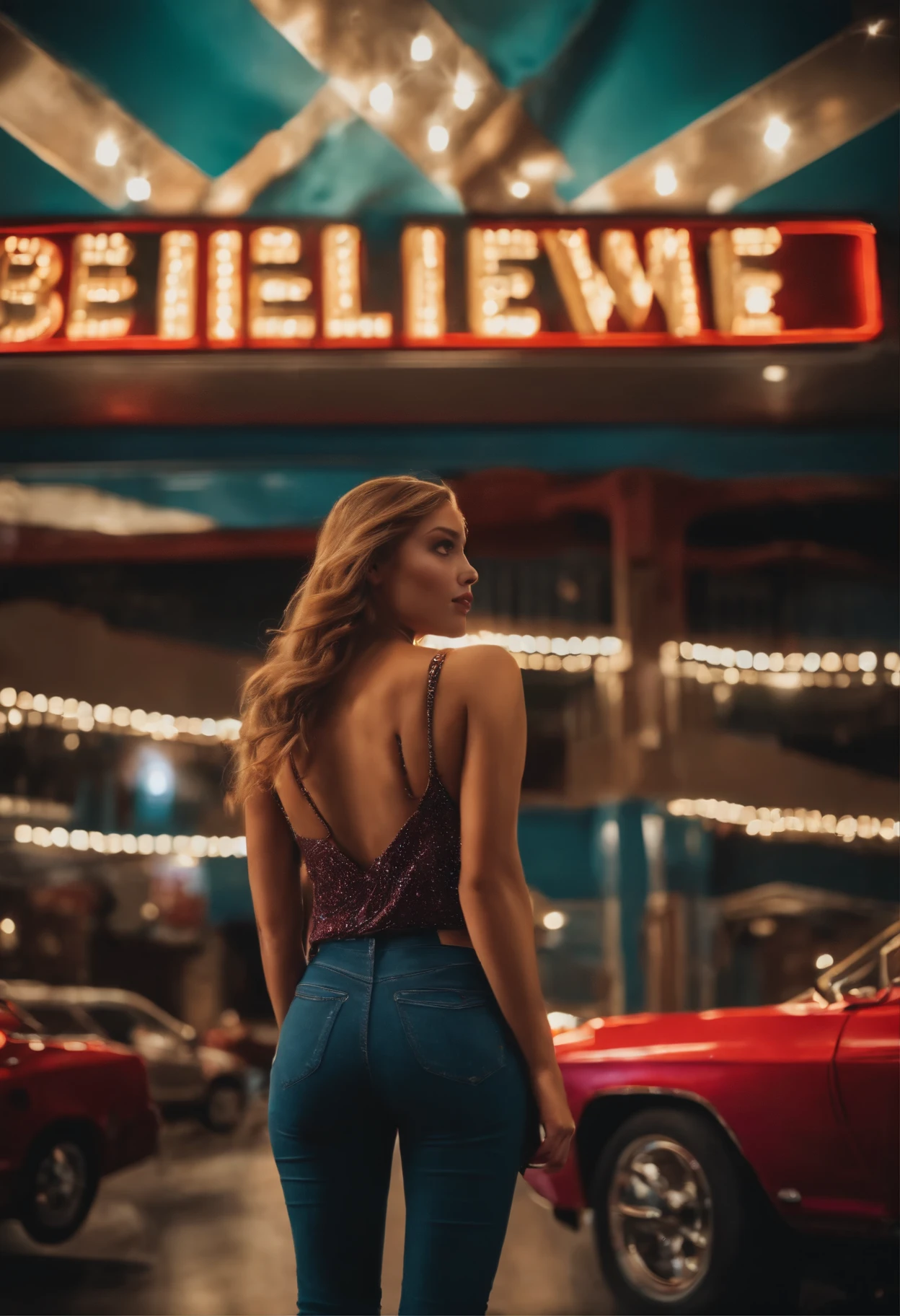 Believe me, an image regarding the cinema with a pretty girl being a superhero