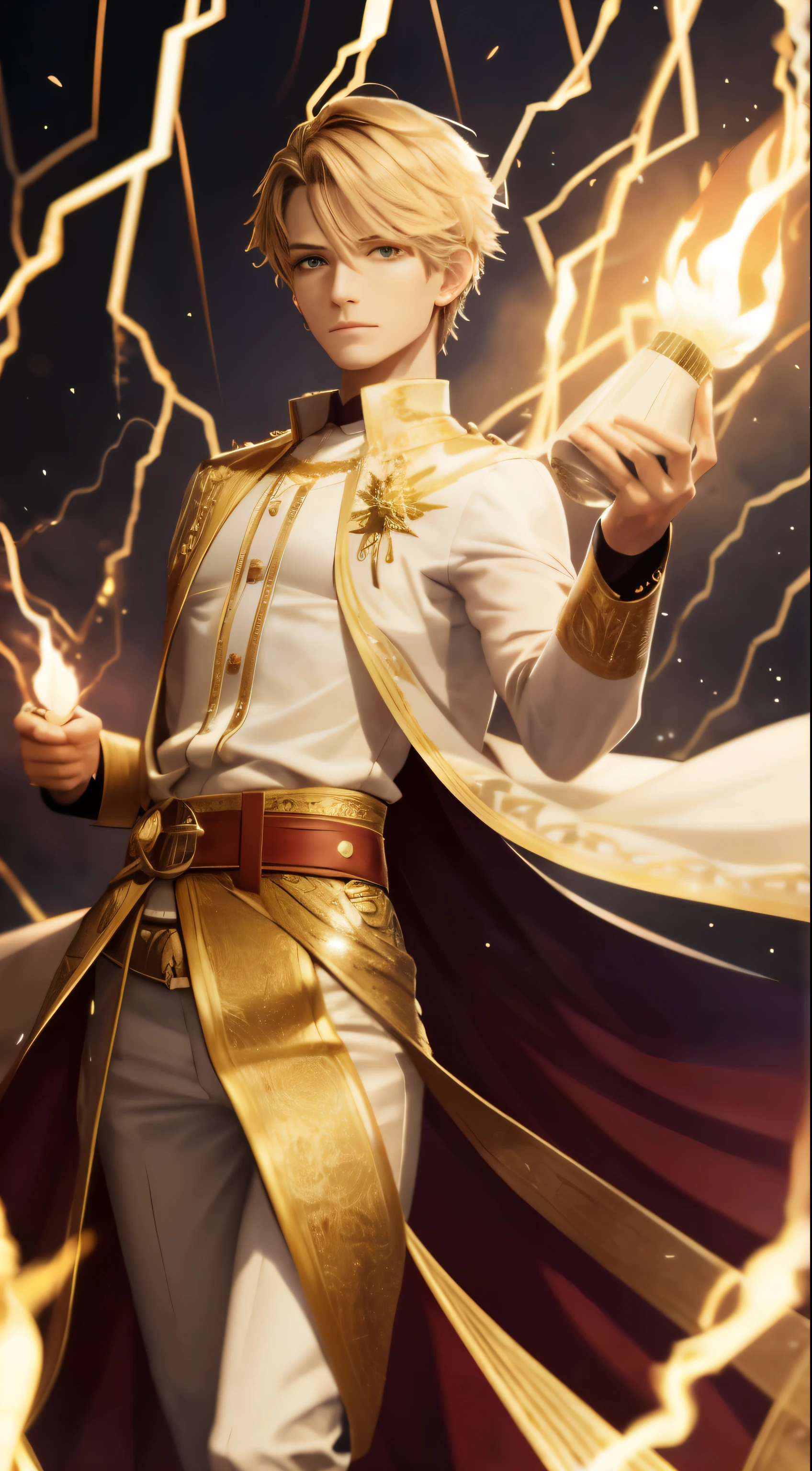 Behold、One man is wearing linen、He stood with a belt of pure gold fastened to his waist.,The body is like a jewel、The face is like lightning、My eyes were like the flames of torches.、The arms and legs are like polished bronze、The talking voice is、That's a lot of people々It was like the voice of.