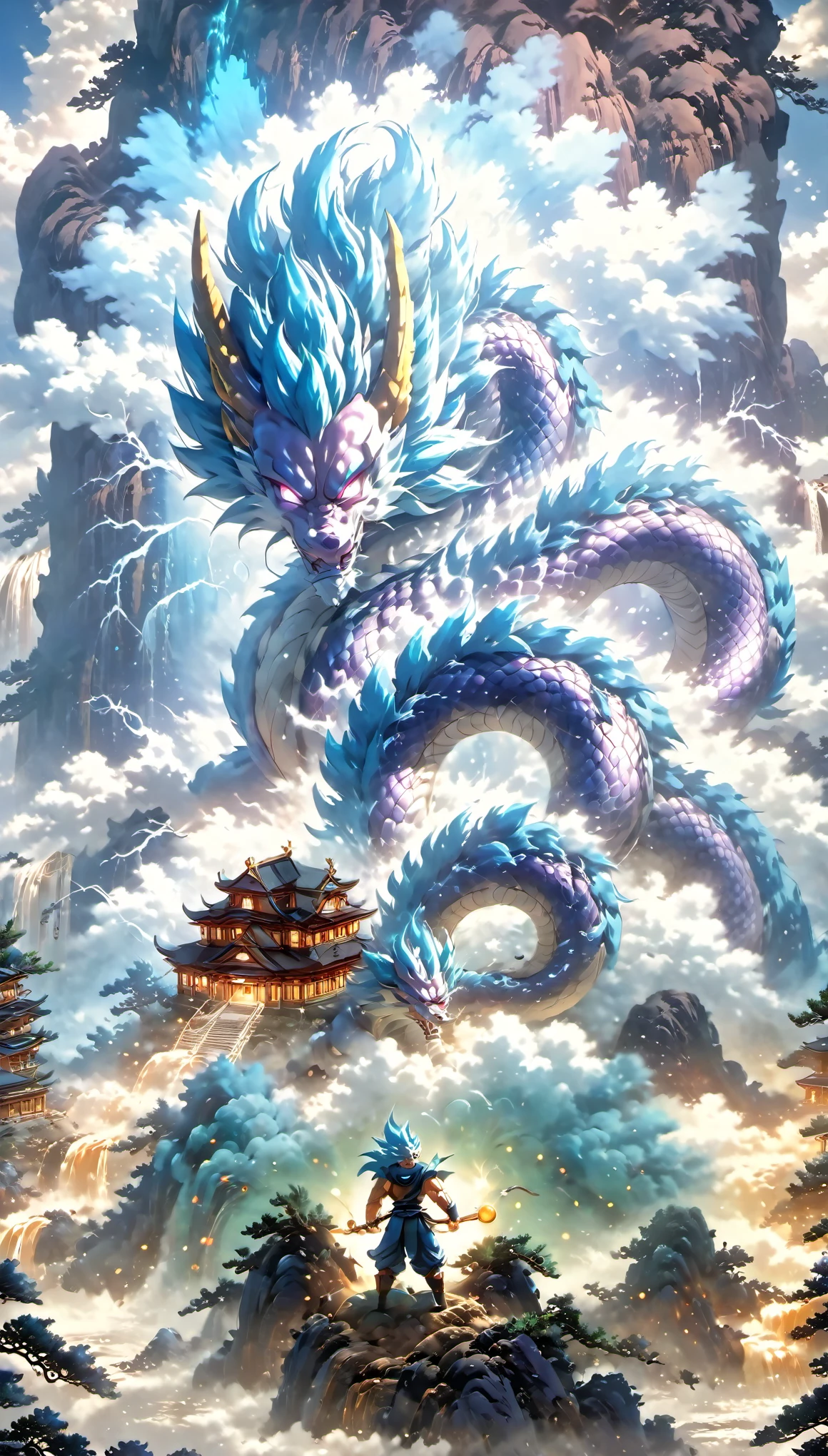 (best quality,4k,8k,highres,masterpiece:1.2),ultra-detailed,(realistic,photorealistic,photo-realistic:1.37),illustration,Dragon Ball,characters,goku,vegeta,powerful,saiyan,combat,energy beams,action-packed,epic battles,martial arts,explosive power levels,flying,ki blasts,transformation,characteristic hairstyles,muscular build,otherworldly beings,fantasy,adventure,superhuman strength,supernatural abilities,ki aura,Arcosian,Namekians,androids,fighting tournament,galactic conquest,cosmic threats,evil villains,ultimate warrior,orbital energy attacks,dynamic poses,colorful,shiny,eye-catching,high-energy,explosive effects,Orin Temple,Dragon Balls,shapeshifting,funny,good versus evil,teamwork,loyalty,destiny,immortality,lasting legacy,symbol of power,never-give-up spirit,earth-saving heroes,larger-than-life,legendary tales,enthralling narrative,fast-paced,heart-pounding,universe-altering adventures,dreams of becoming the strongest warrior.