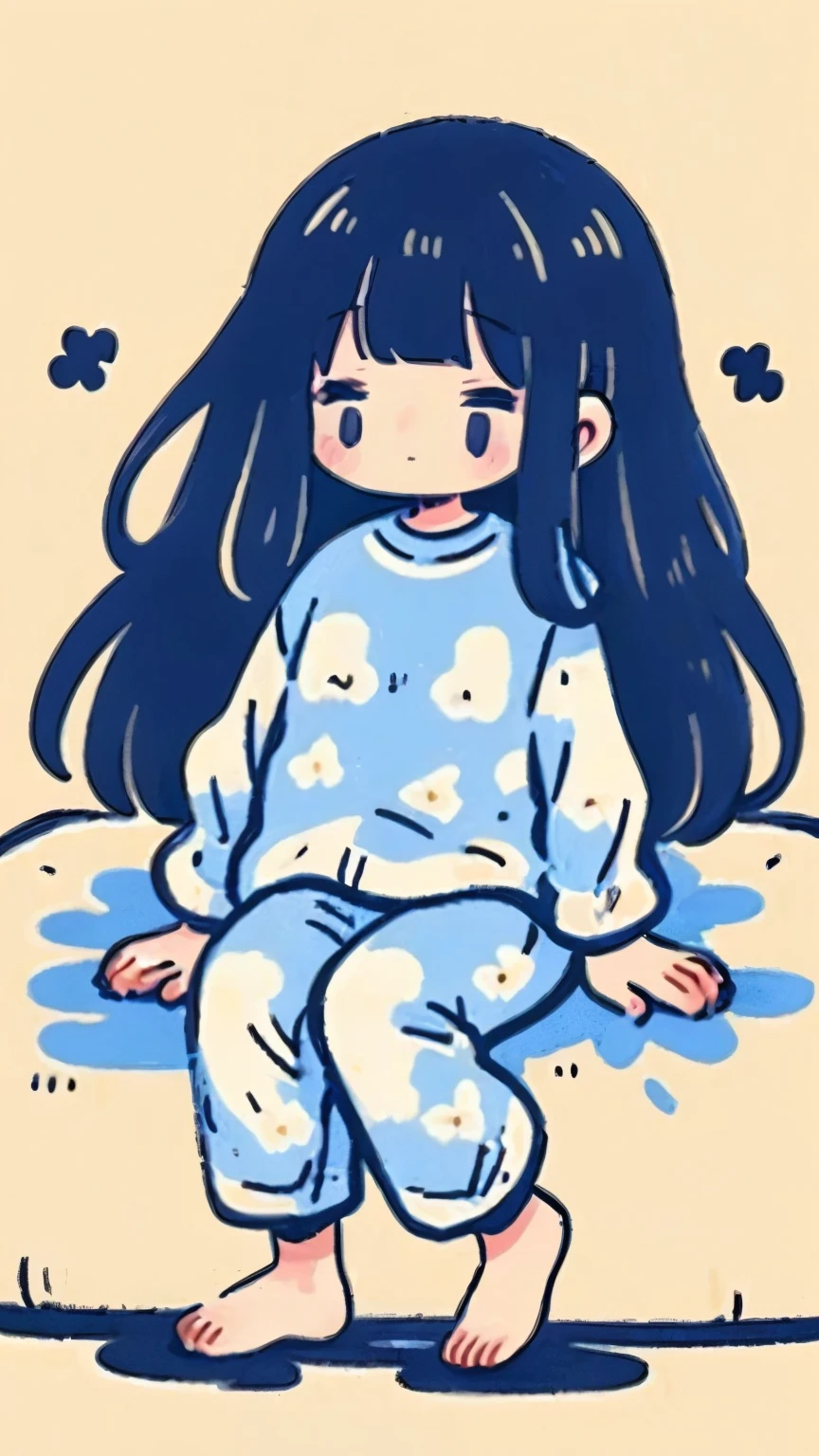 ((masterpiece, highest quality, High resolution, 8k, super detailed illustrations,anime)), Complex, elegant, very detailed,dynamic lighting,(blurred background:1),(long hair:1.2),(whole body),
one japanese girl, (cute), ((slim face)), 30 generations, (cute:1.2),(whole body:1), ,(black hair), very detailed目、face、skin,(symmetrical clear eyes:1.2), (slim face:1.2),
 (very detailed指), (very detailedボディ), (((she closes her eyes and sleeps))) ,((:1.2)), (small breasts),She is blushing., (((she is wearing pajamas))) ., she is wearing ,((sleeping in bed))、In the room at night