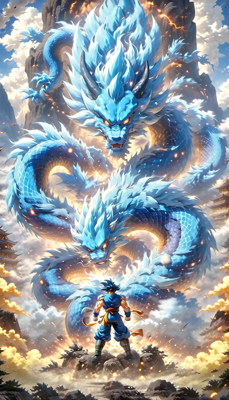 (best quality,4k,8k,high resolution,masterpiece:1.2),Super detailed,(actual,photoactual,photo-actual:1.37),illustration,dragon ball,figure,Wukong,vegnette,robust,Saiyan,fighting,energy beam,Action packed,史诗般的fighting,martial arts,Explosive force level,flight,gas explosion,Transformation,Characteristic hairstyle,muscular,otherworldly existence,fantasy,venture,superhuman strength,Supernatural abilities,angry,Axia,Namexians,robot,fighting championship,galactic conquest,cosmic threat,evil villain,The ultimate warrior,Orbital energy attack,dynamic poses,rich and colorful,shining,eye-catching,high-energy,Explosive effect,Orin Temple,dragon balls,deformation,interesting,good and evil,Teamwork,loyalty,destiny,immortal,lasting legacy,A symbol of power,The spirit of never giving up,Heroes who save the earth,larger than life,Legend,Engaging narrative,Fast-paced,Rapid heartbeat,universe-altering ventures,Dream of becoming the strongest warrior.