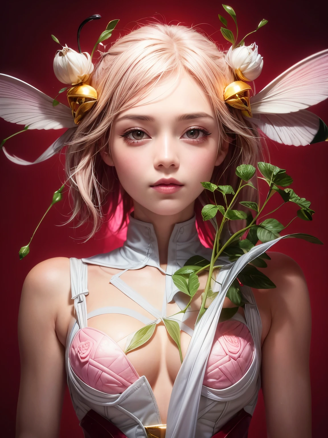(best quality, highres, sharp focus), ultra-detailed, beautiful detailed eyes, beautiful detailed lips, dramatic lighting, pink mecha, Honey Mecha, vibrant colors