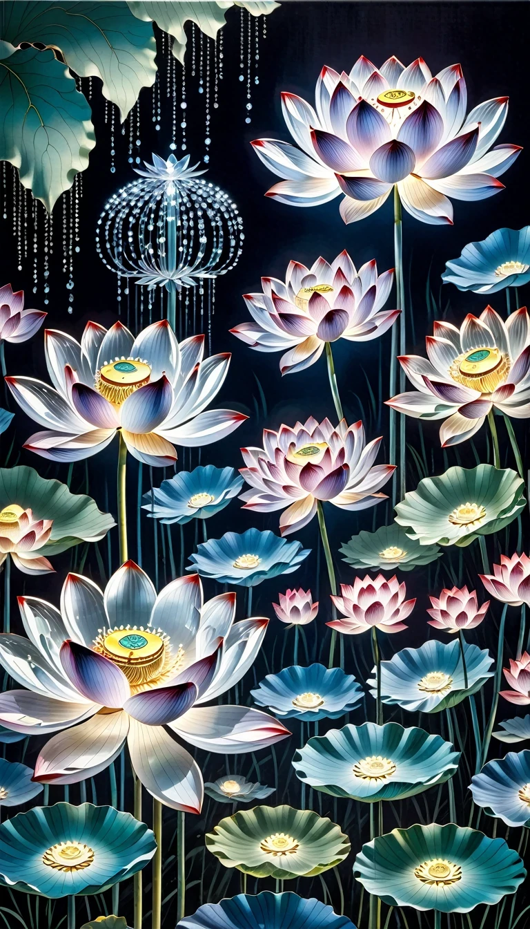 Lotus on the wall, Presented by Bruce Munro's signature style, Exudes a charming temperament. its petals, Carefully crafted, seems to float gracefully in the background, Each petal is carefully polished,Strive for perfection. The centerpiece of this floral masterpiece, A cluster of sparkling stamens, emitting a soft, But it shines.
But what really makes this lotus special are the sparkling crystal petals. these petals, clear as ice,as pure as diamond, Scattered around the main flower, Add a touch of elegance and mystery. when light passes through their surfaces, they reflect and refract, Project rainbow-colored patterns on the wall, Create magical and otherworldly effects.
Crystal petals not only enhance the visual appeal of lotus flowers,Also enhances its tactile appeal. One can almost imagine that would be cool, The smooth feel of these crystals under your fingertips, Add a sensory dimension to an already immersive experience.
all, This lotus mural, Influenced by Bruce Munro'style,Decorated with sparkling crystal petals, A masterpiece of visual and tactile enjoyment.. It invites people to immerse themselves in its ethereal beauty,Get lost in its enchanting world.